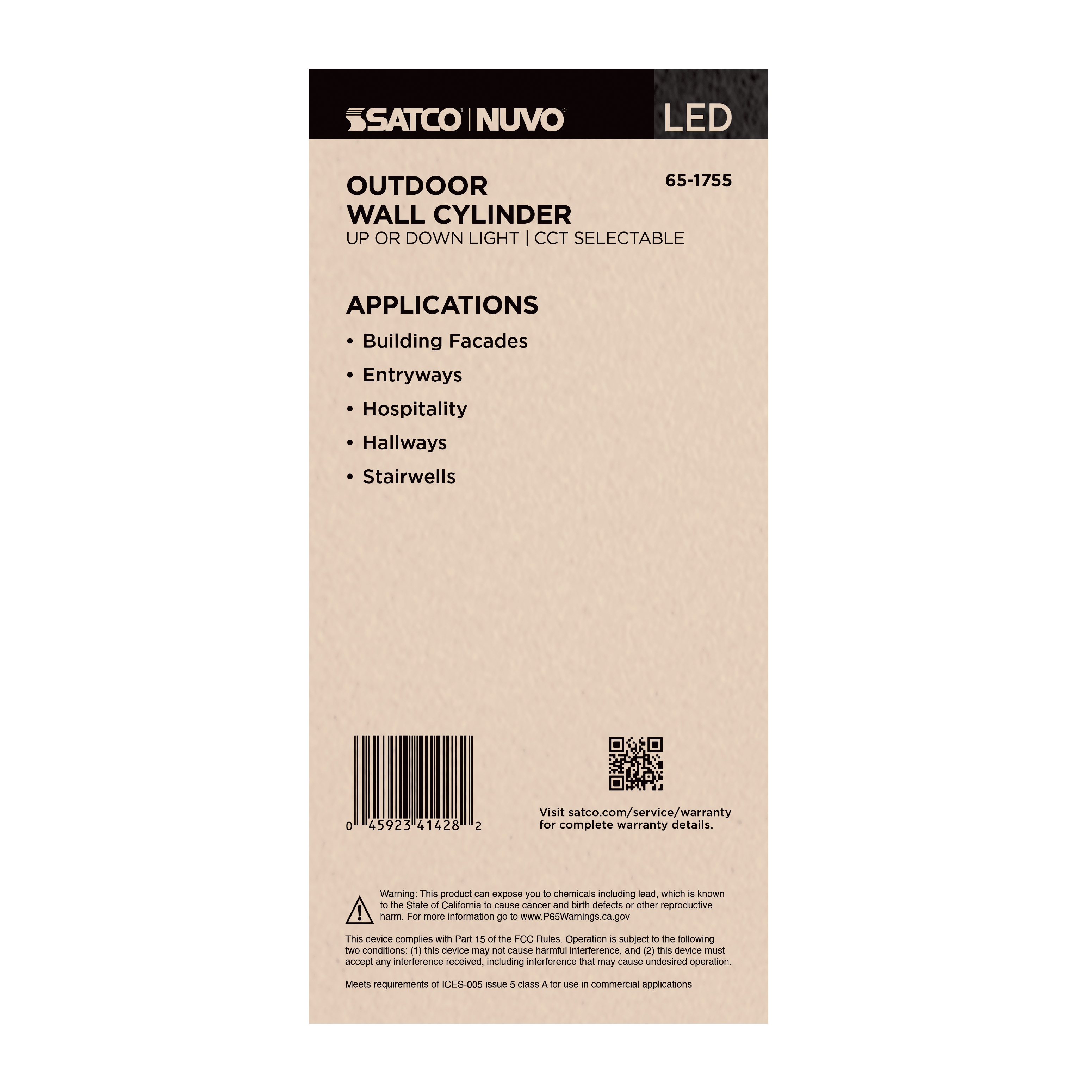 1 LT LED MD UP OR DOWN SCONCE - 65-1755