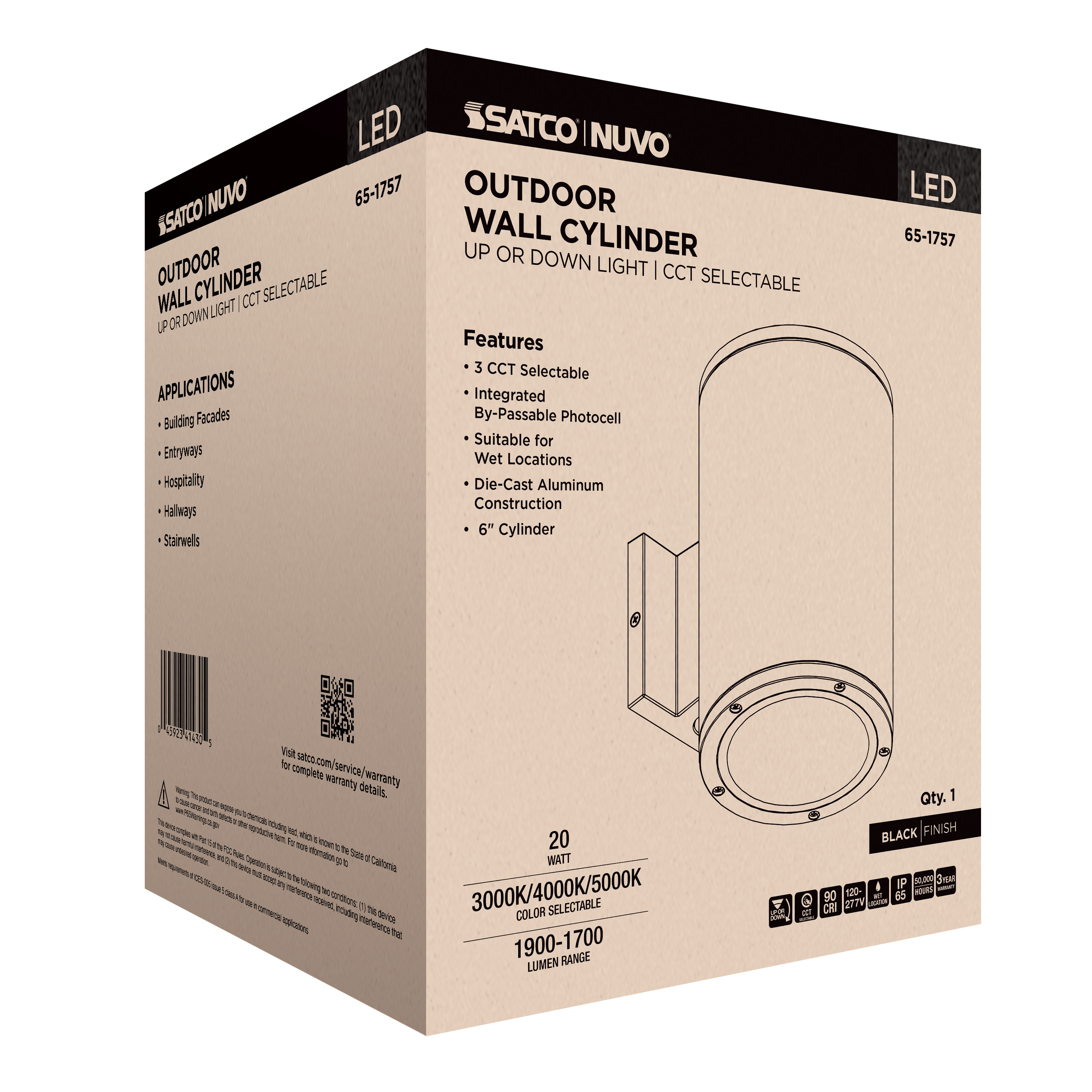 1 LT LED LG UP OR DOWN SCONCE - 65-1757