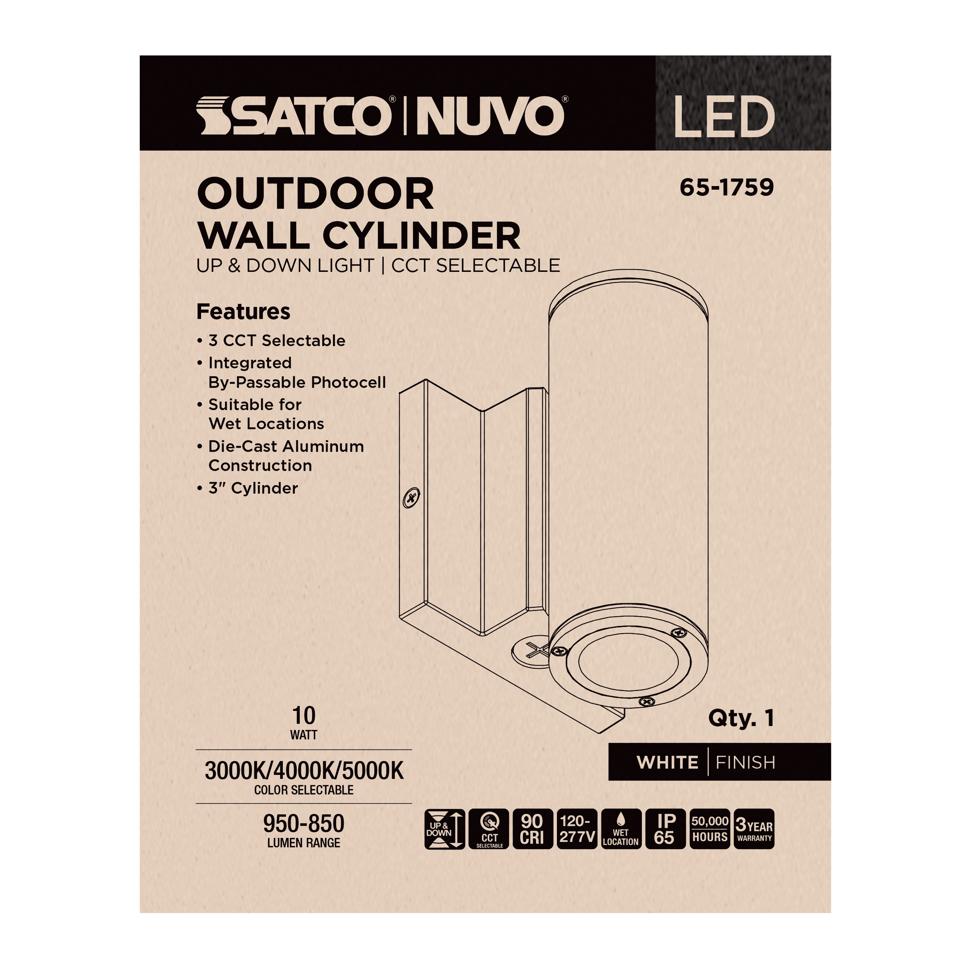 2 LT LED SM UP & DOWN SCONCE - 65-1759