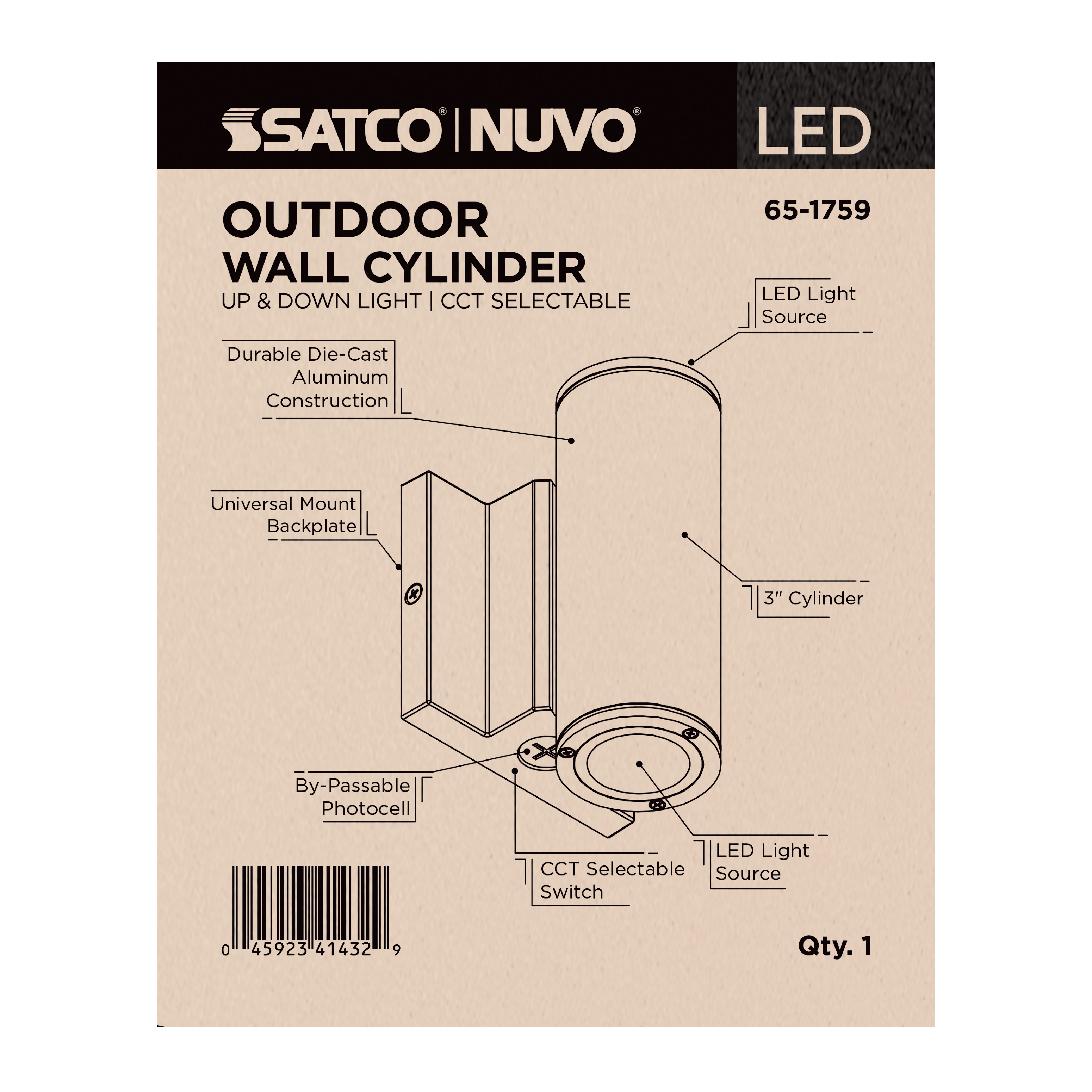 2 LT LED SM UP & DOWN SCONCE - 65-1759