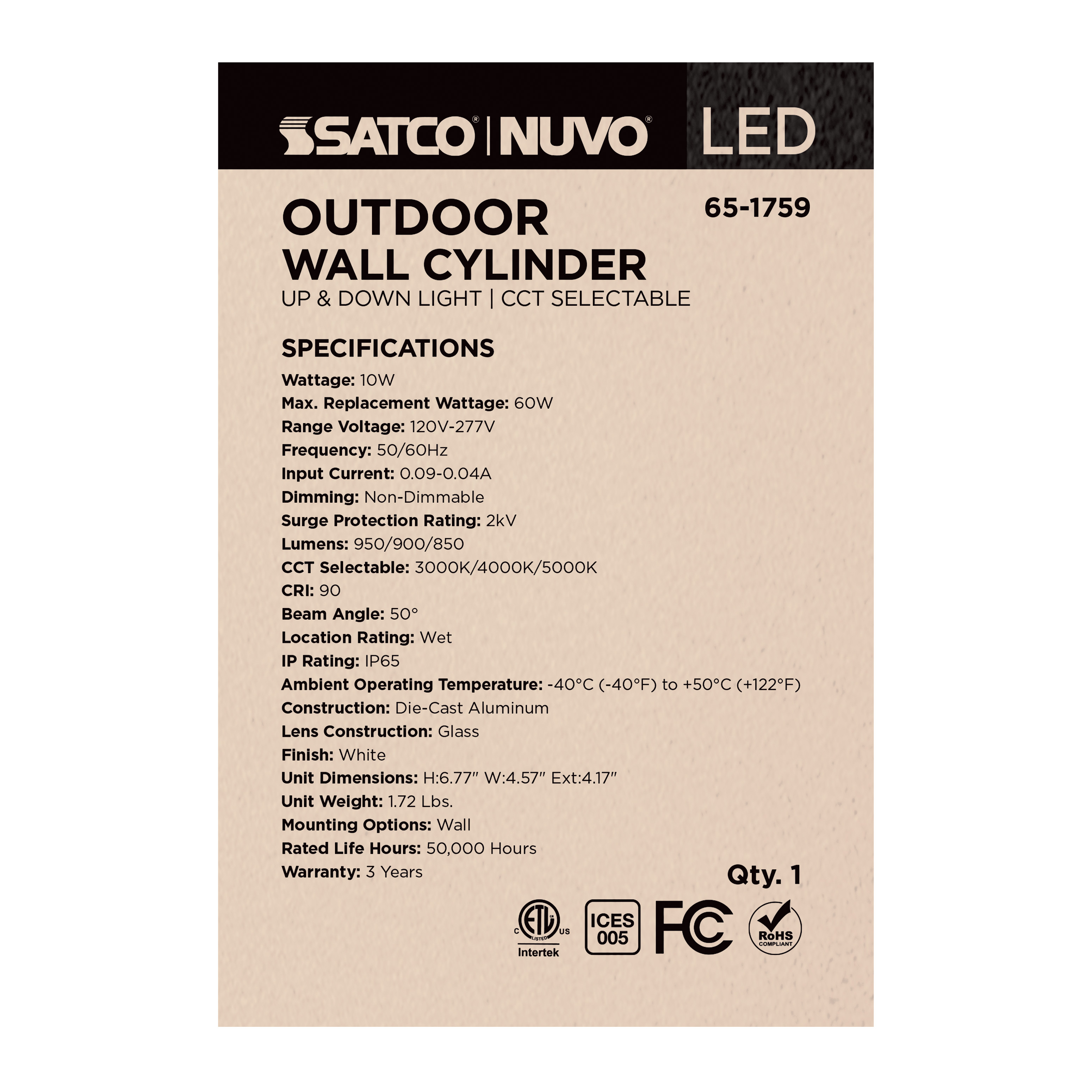 2 LT LED SM UP & DOWN SCONCE - 65-1759