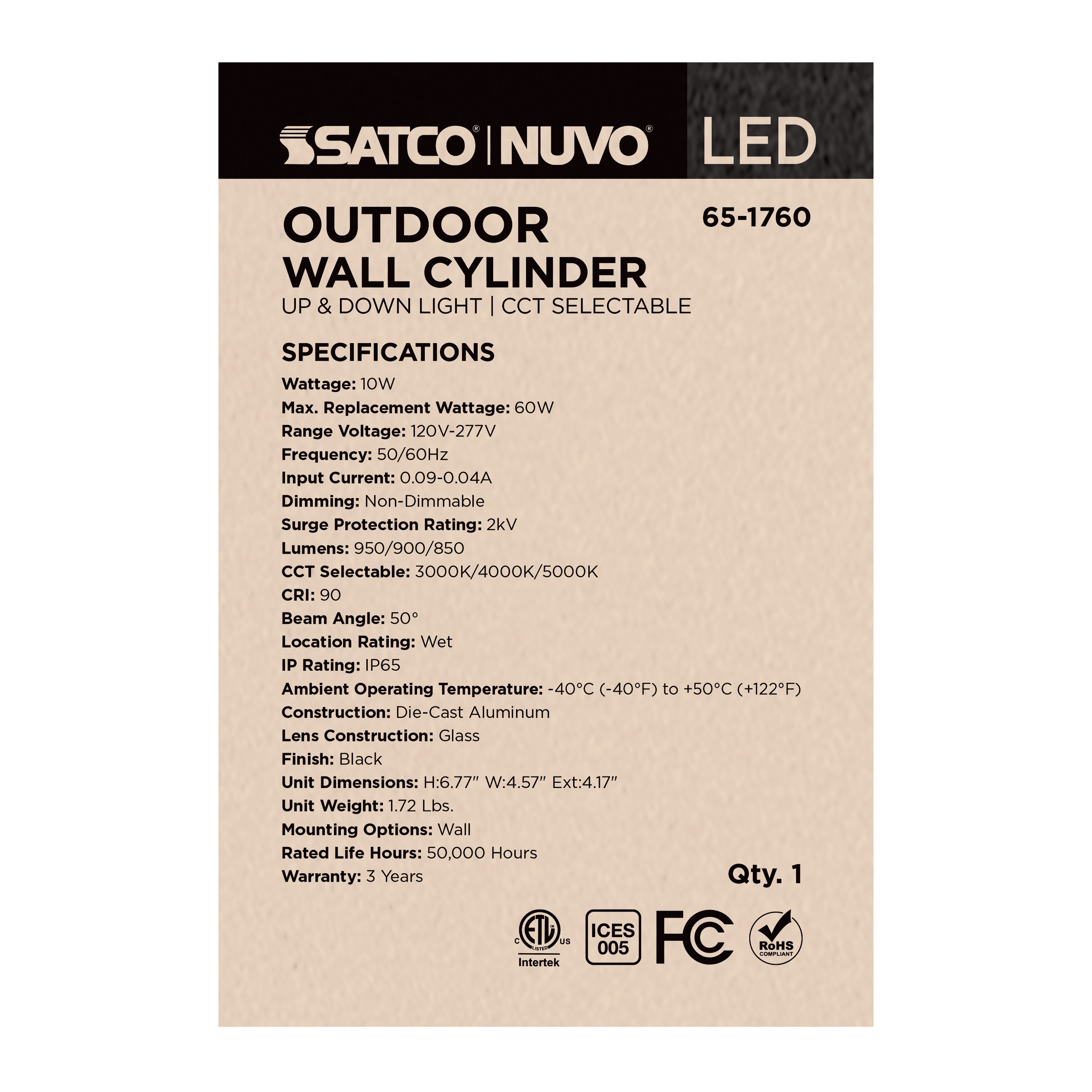 2 LT LED SM UP & DOWN SCONCE - 65-1760