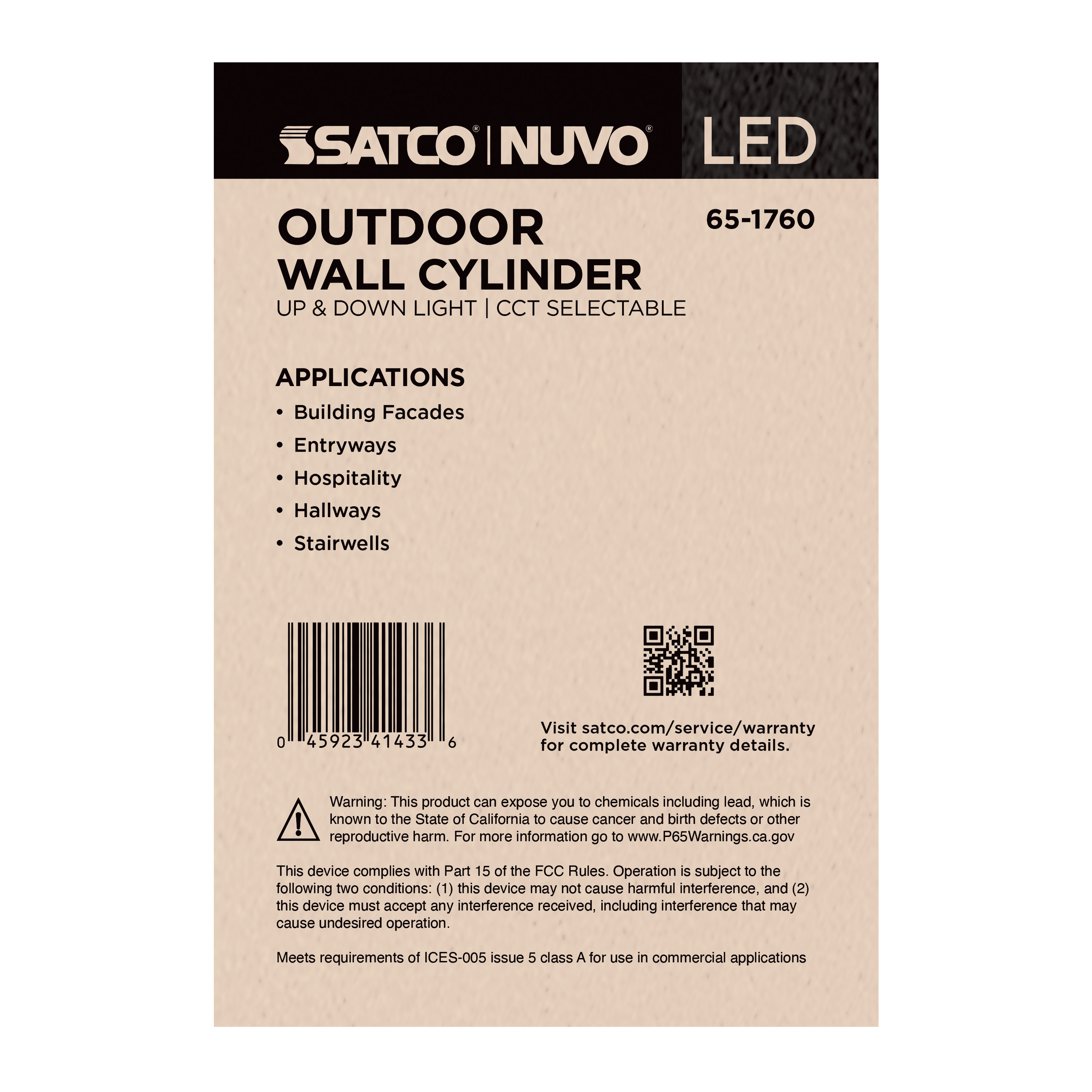2 LT LED SM UP & DOWN SCONCE - 65-1760