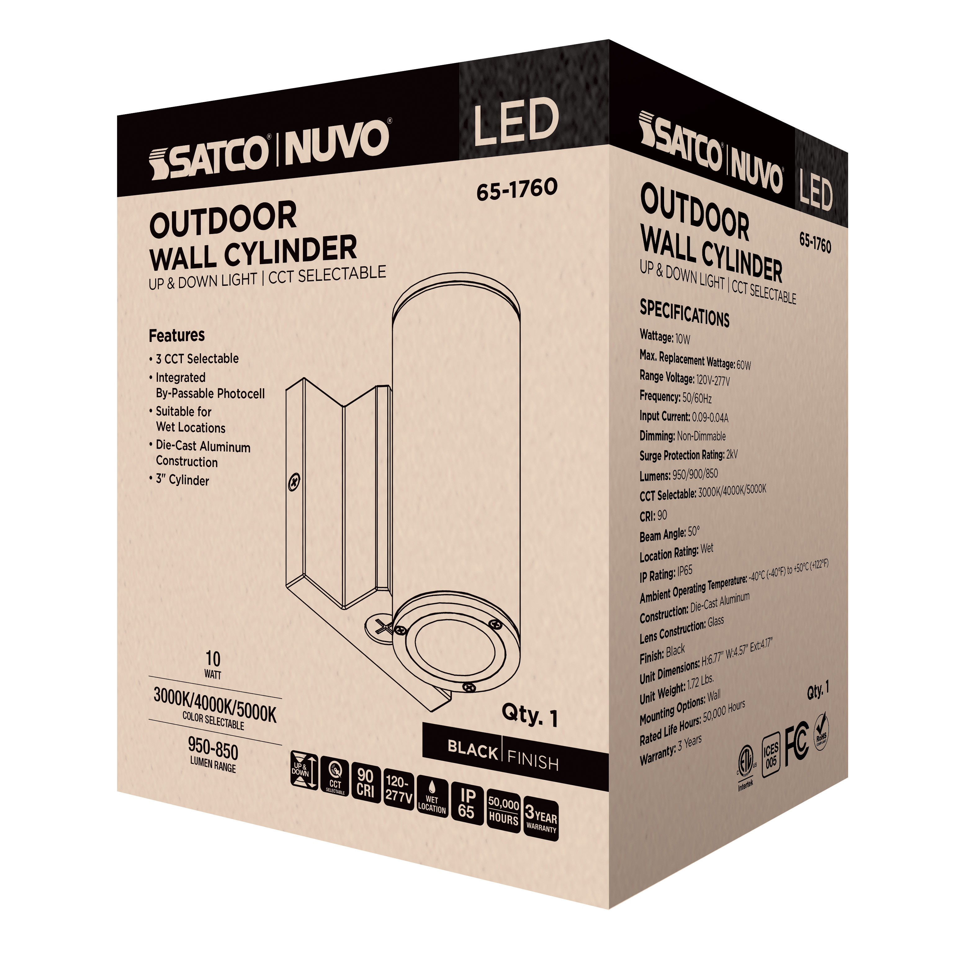 2 LT LED SM UP & DOWN SCONCE - 65-1760