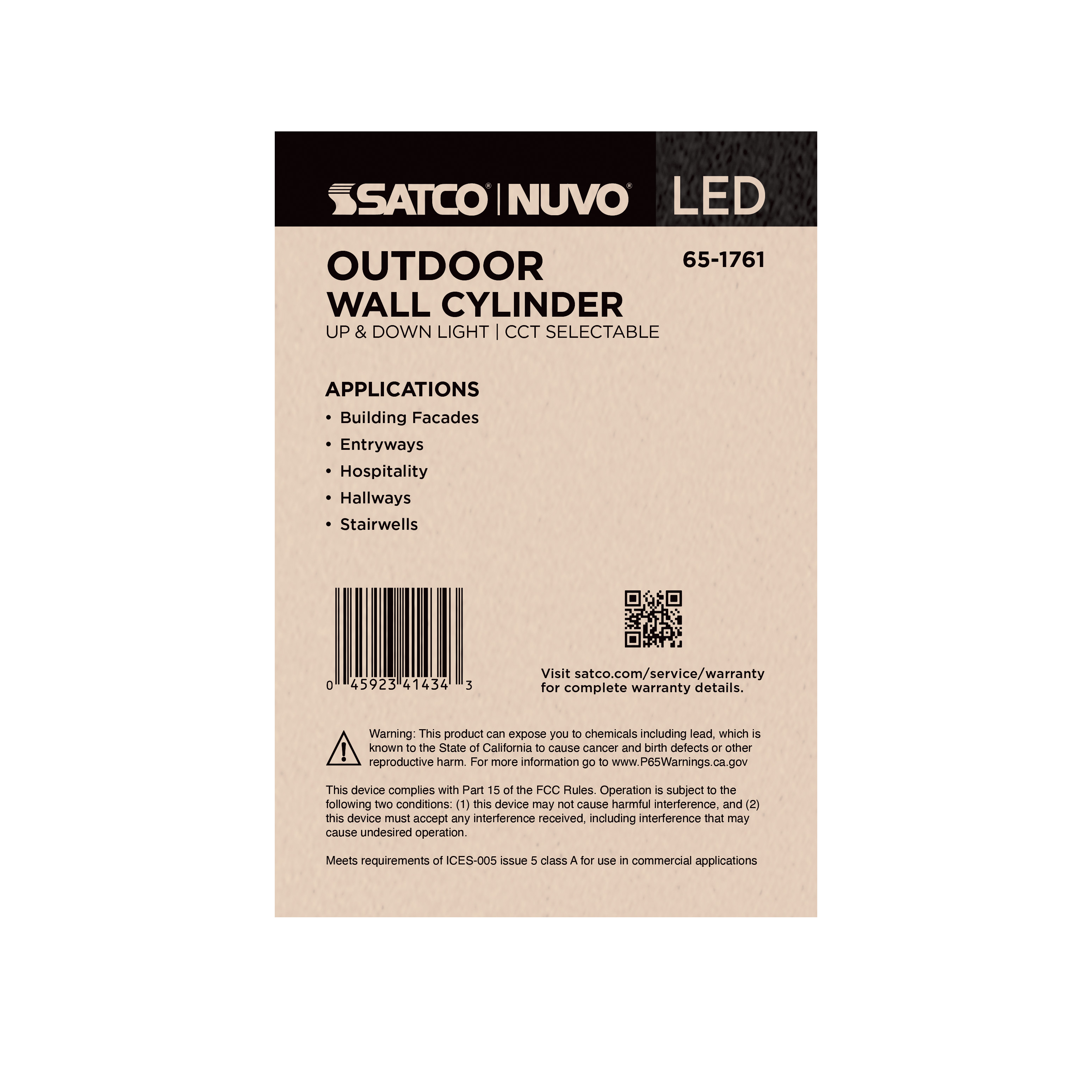 2 LT LED SM UP & DOWN SCONCE - 65-1761