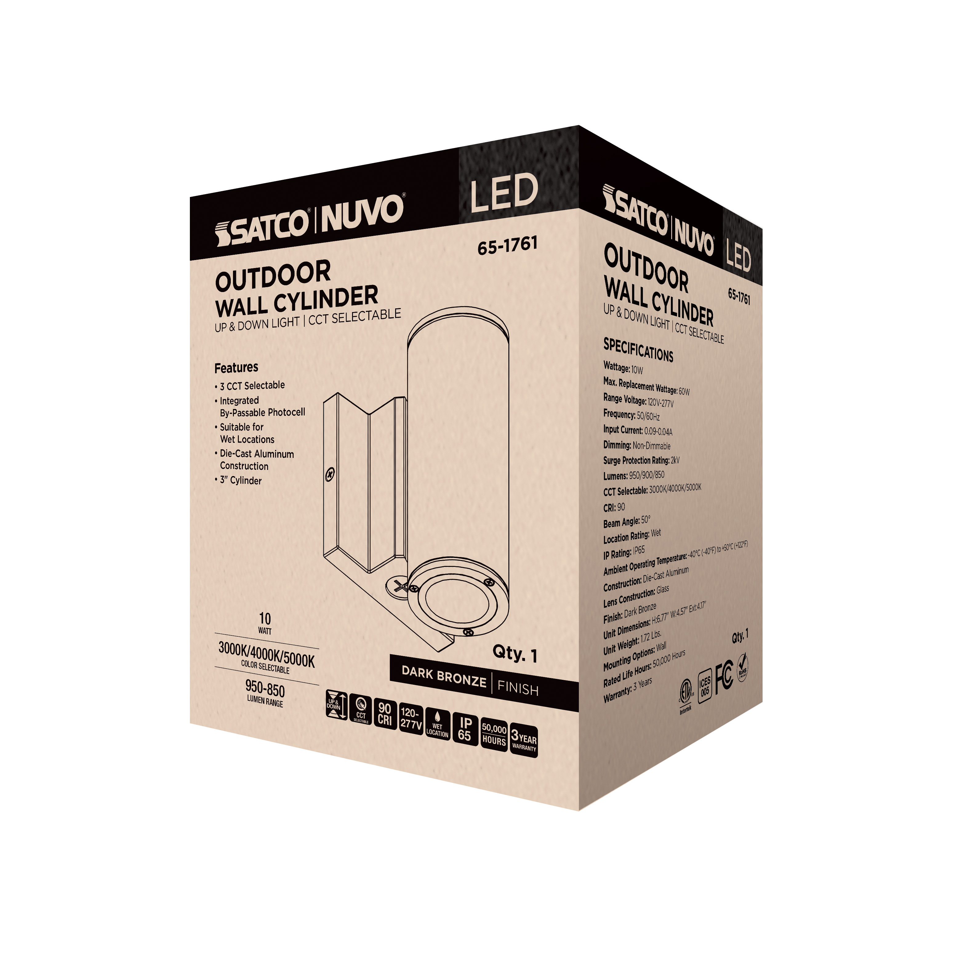 2 LT LED SM UP & DOWN SCONCE - 65-1761