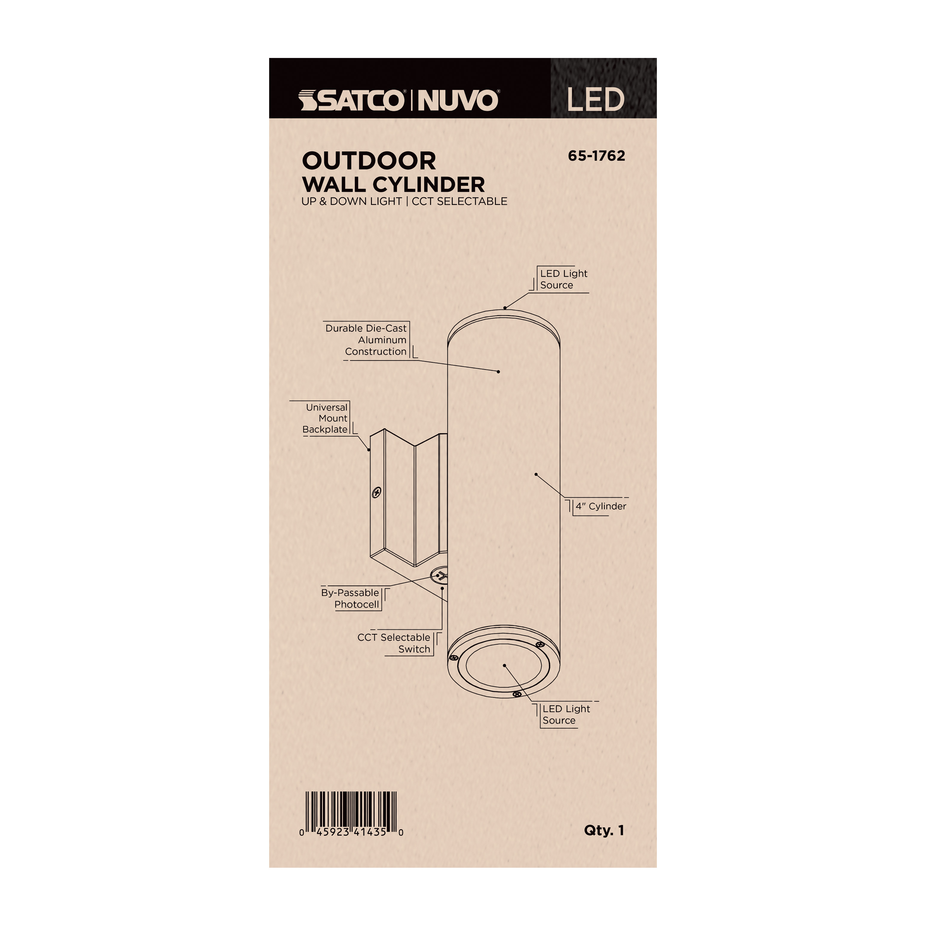 2 LT LED MD UP & DOWN SCONCE - 65-1762