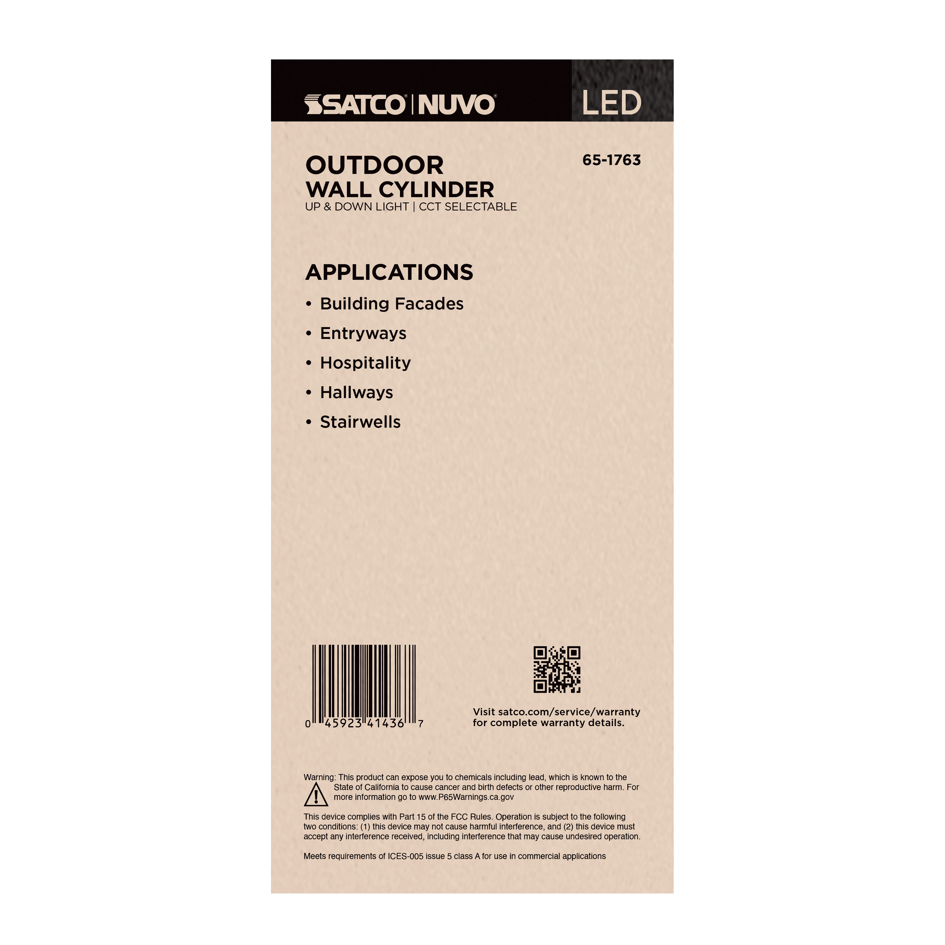 2 LT LED MD UP & DOWN SCONCE - 65-1763