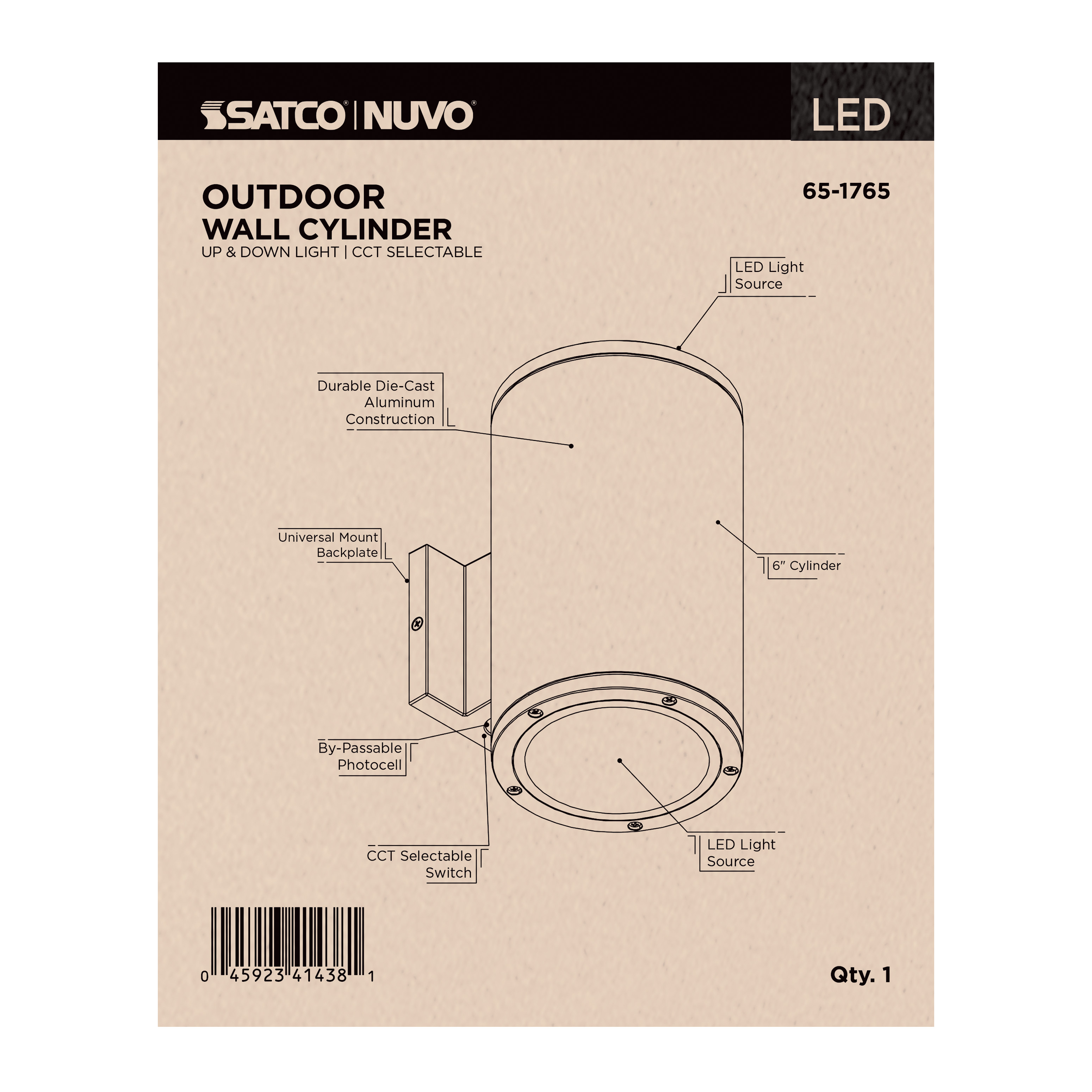 2 LT LED LG UP & DOWN SCONCE - 65-1765
