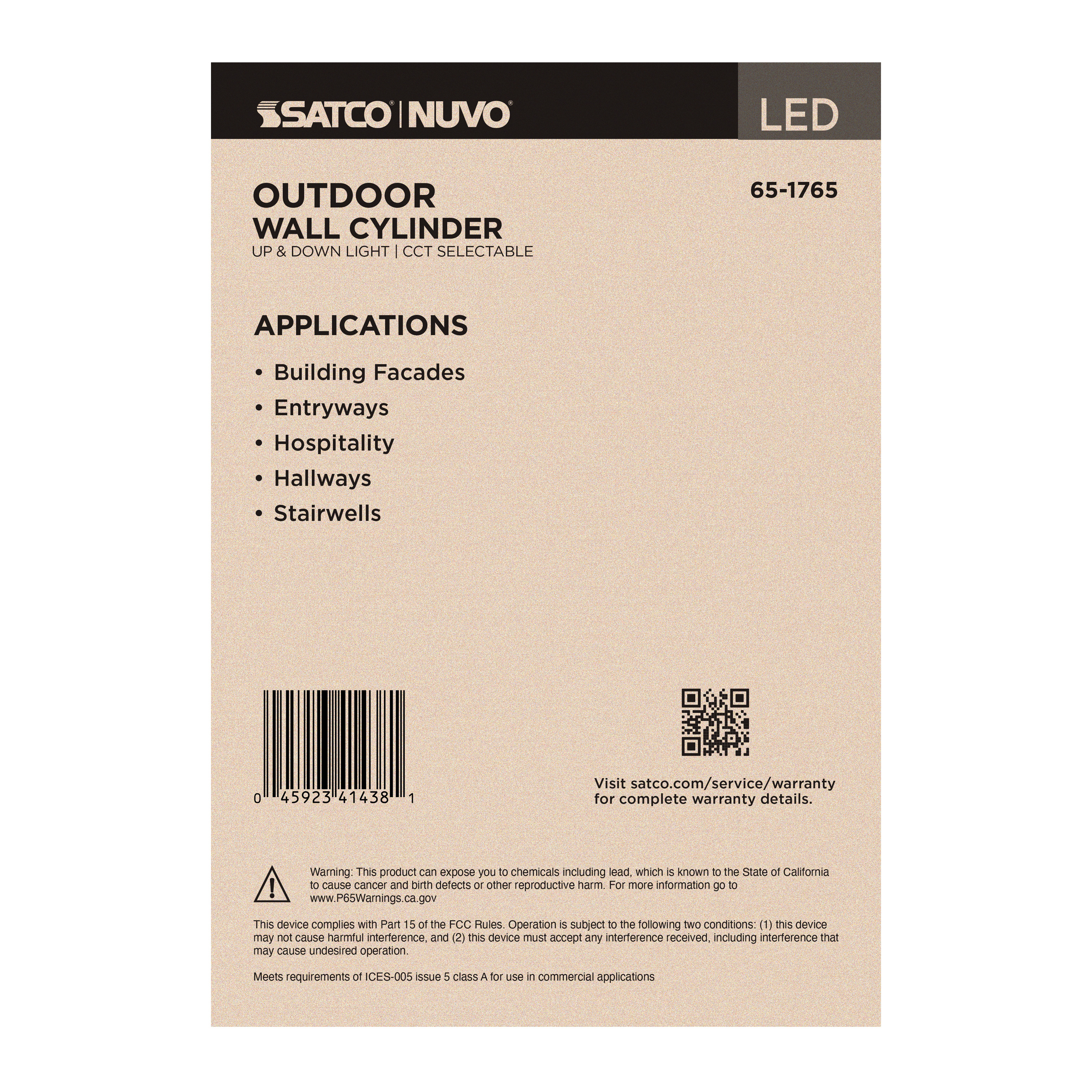 2 LT LED LG UP & DOWN SCONCE - 65-1765