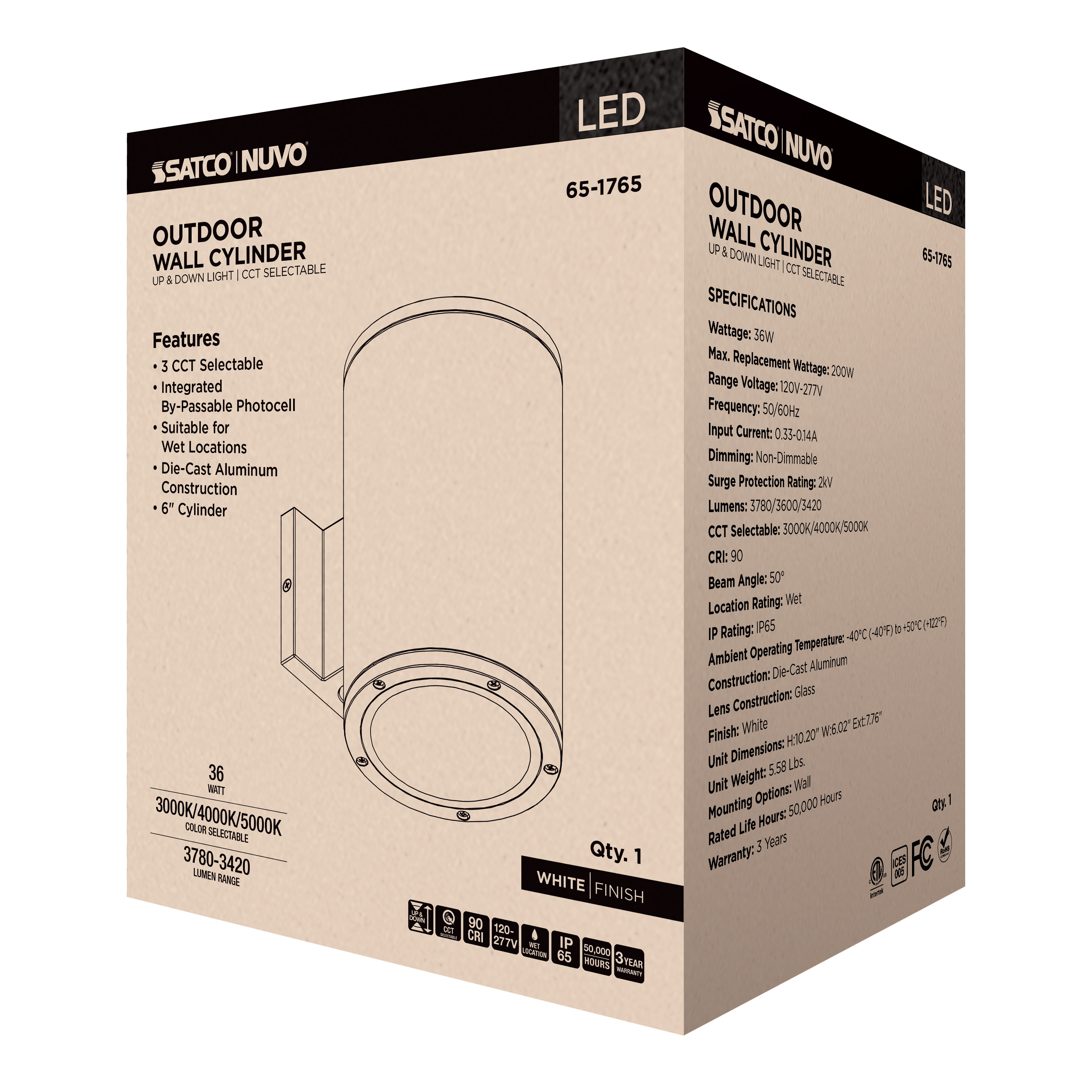 2 LT LED LG UP & DOWN SCONCE - 65-1765