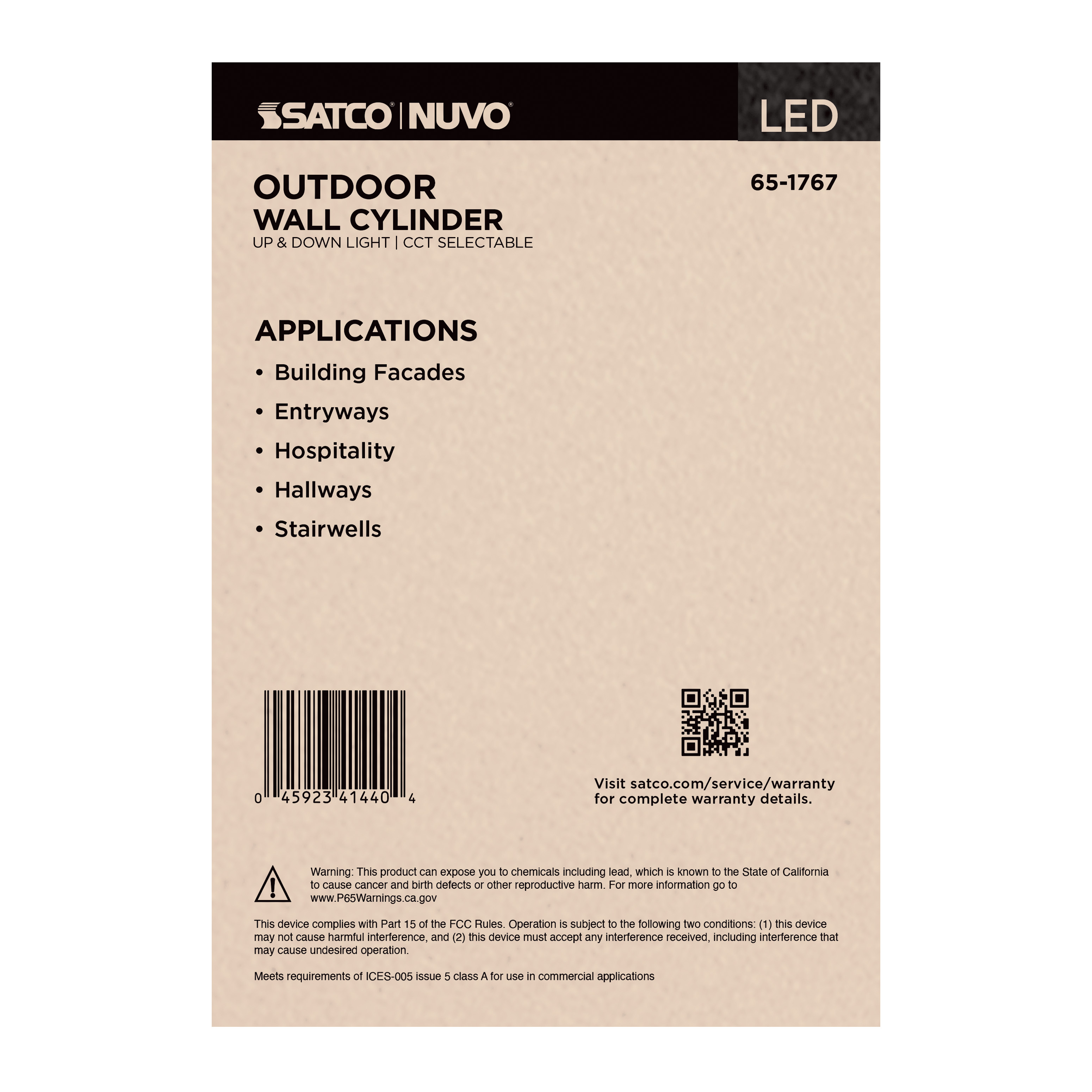 2 LT LED LG UP & DOWN SCONCE - 65-1767