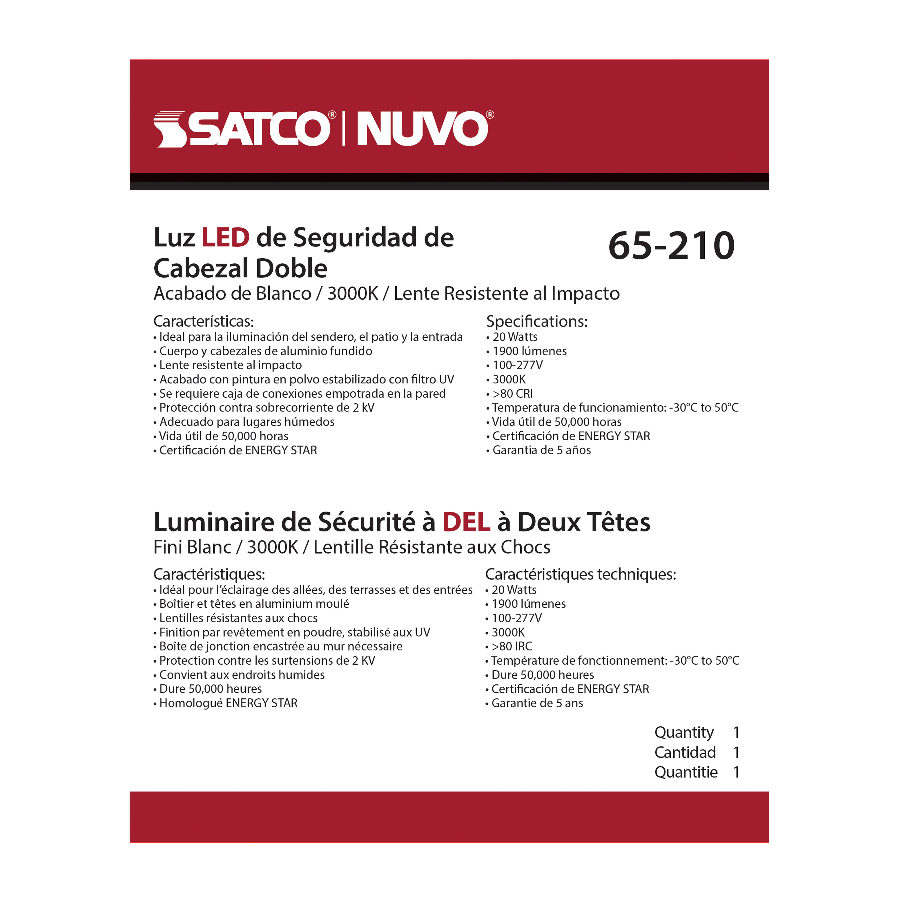 LED DUAL HEAD SECURITY LIGHT - 65-210