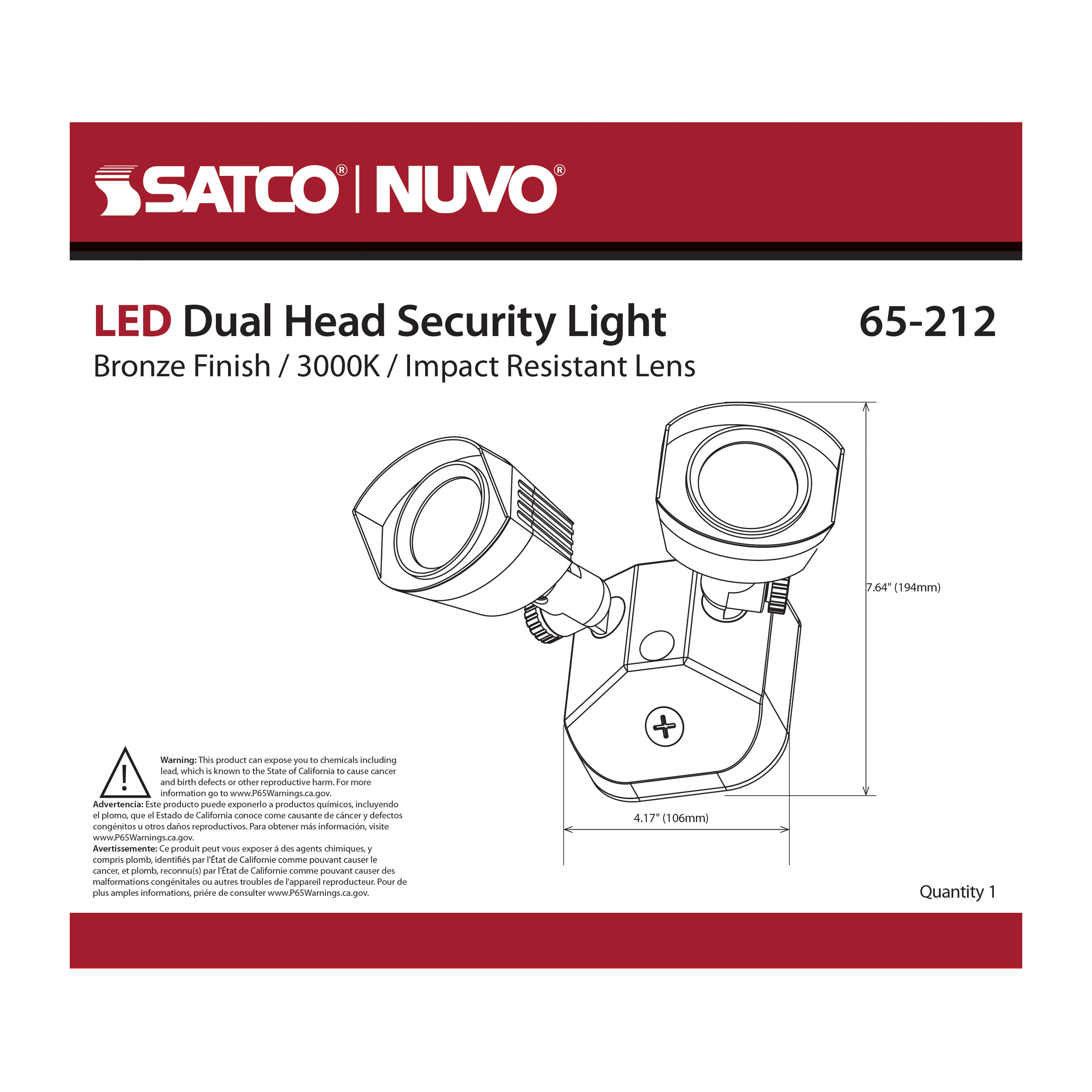 LED DUAL HEAD SECURITY LIGHT - 65-212