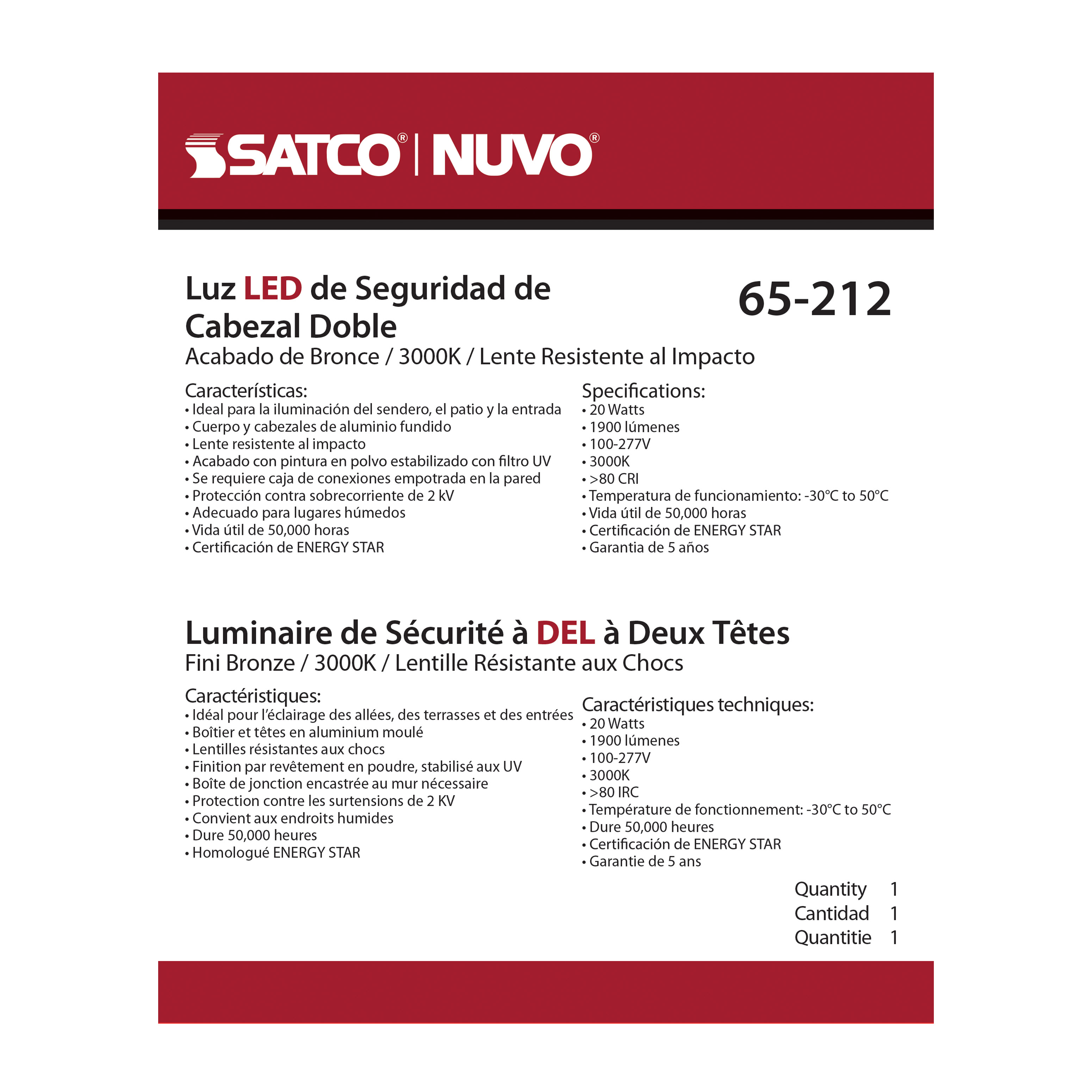 LED DUAL HEAD SECURITY LIGHT - 65-212