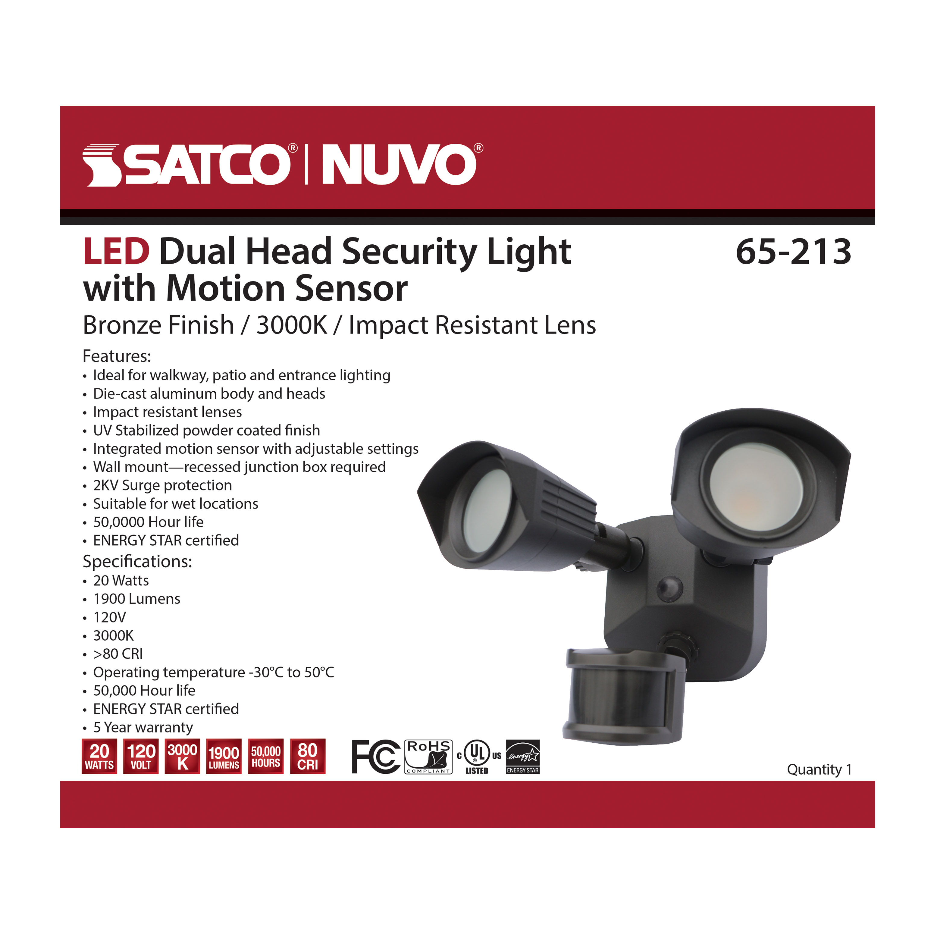 LED DUAL HEAD SECURITY LIGHT - 65-213