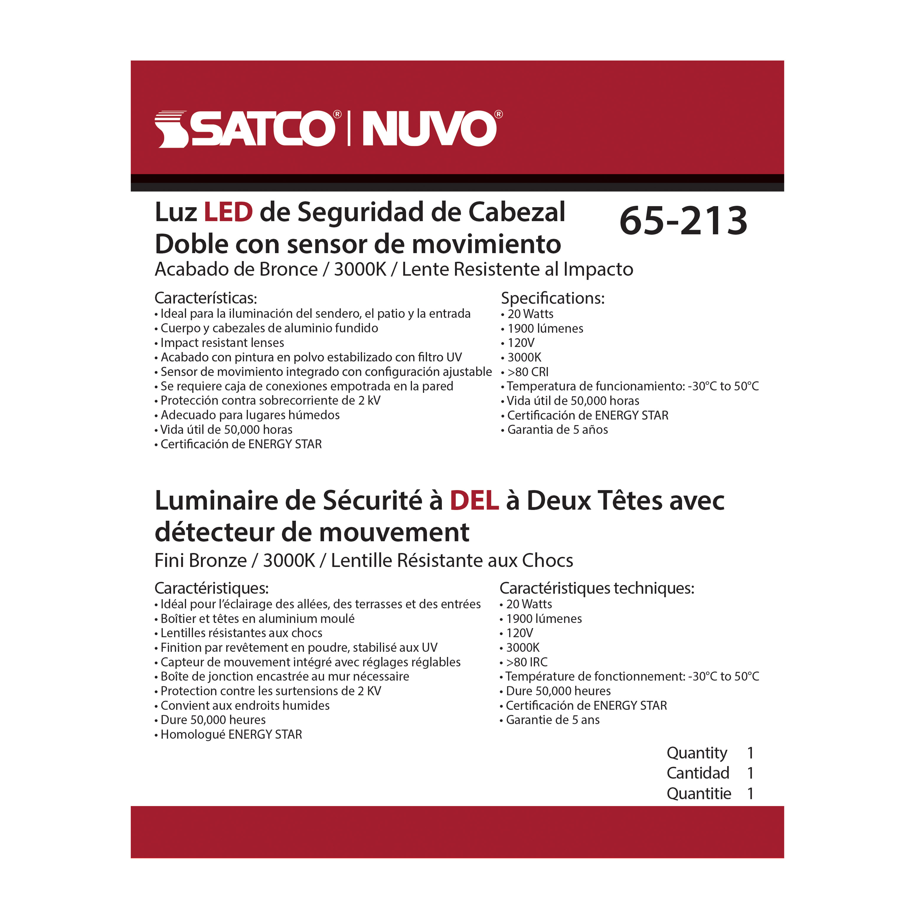 LED DUAL HEAD SECURITY LIGHT - 65-213