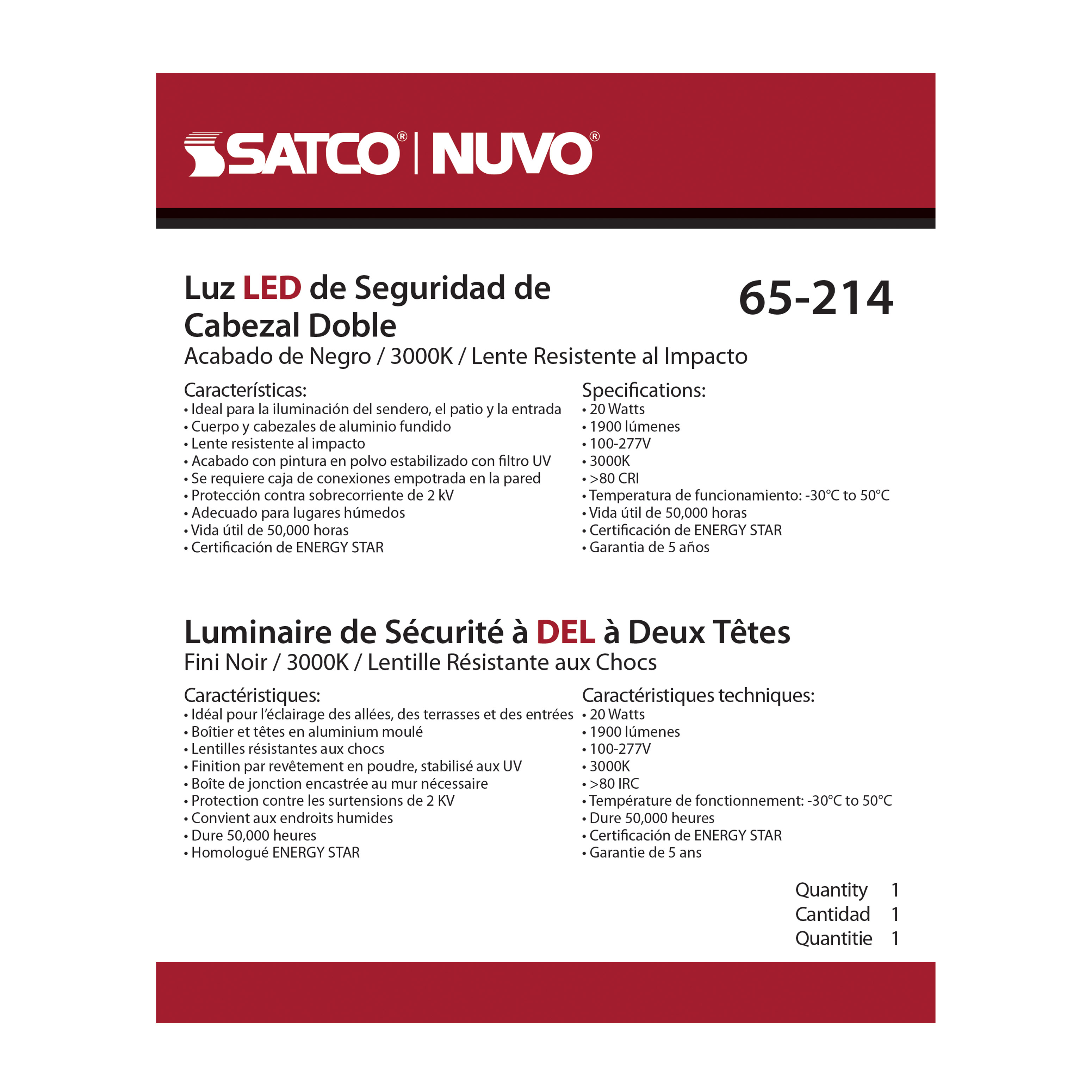 LED DUAL HEAD SECURITY LIGHT - 65-214