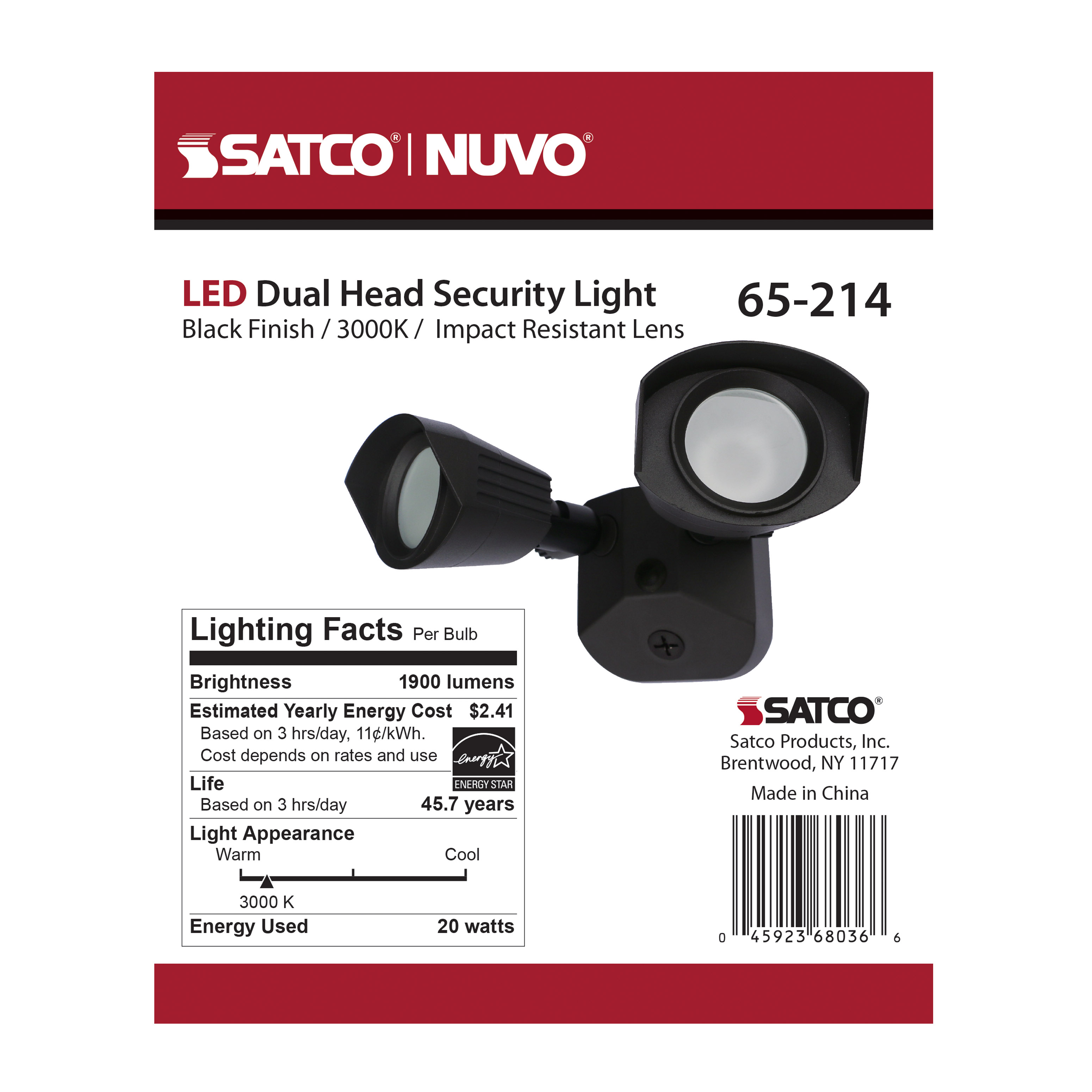 LED DUAL HEAD SECURITY LIGHT - 65-214