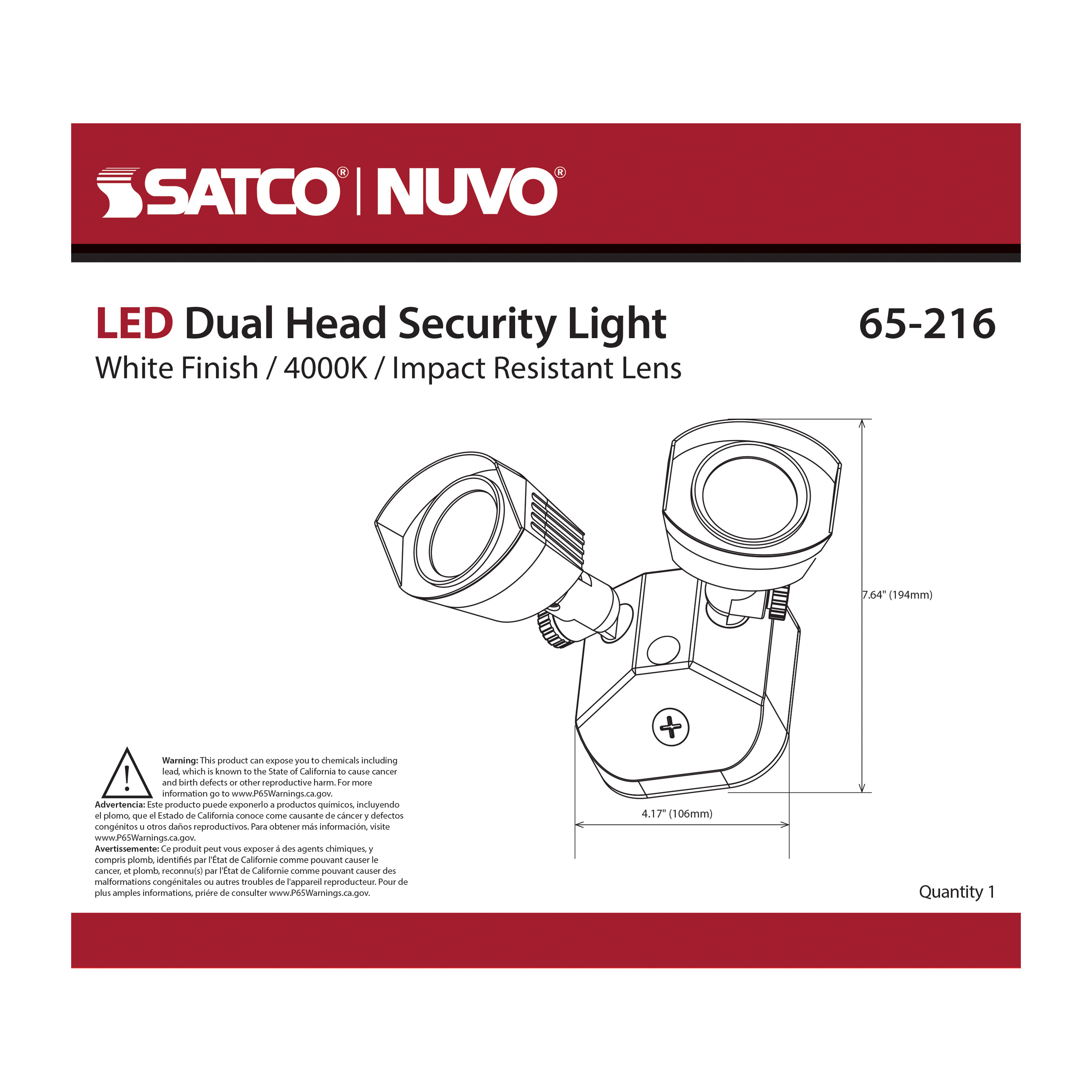 LED DUAL HEAD SECURITY LIGHT - 65-216