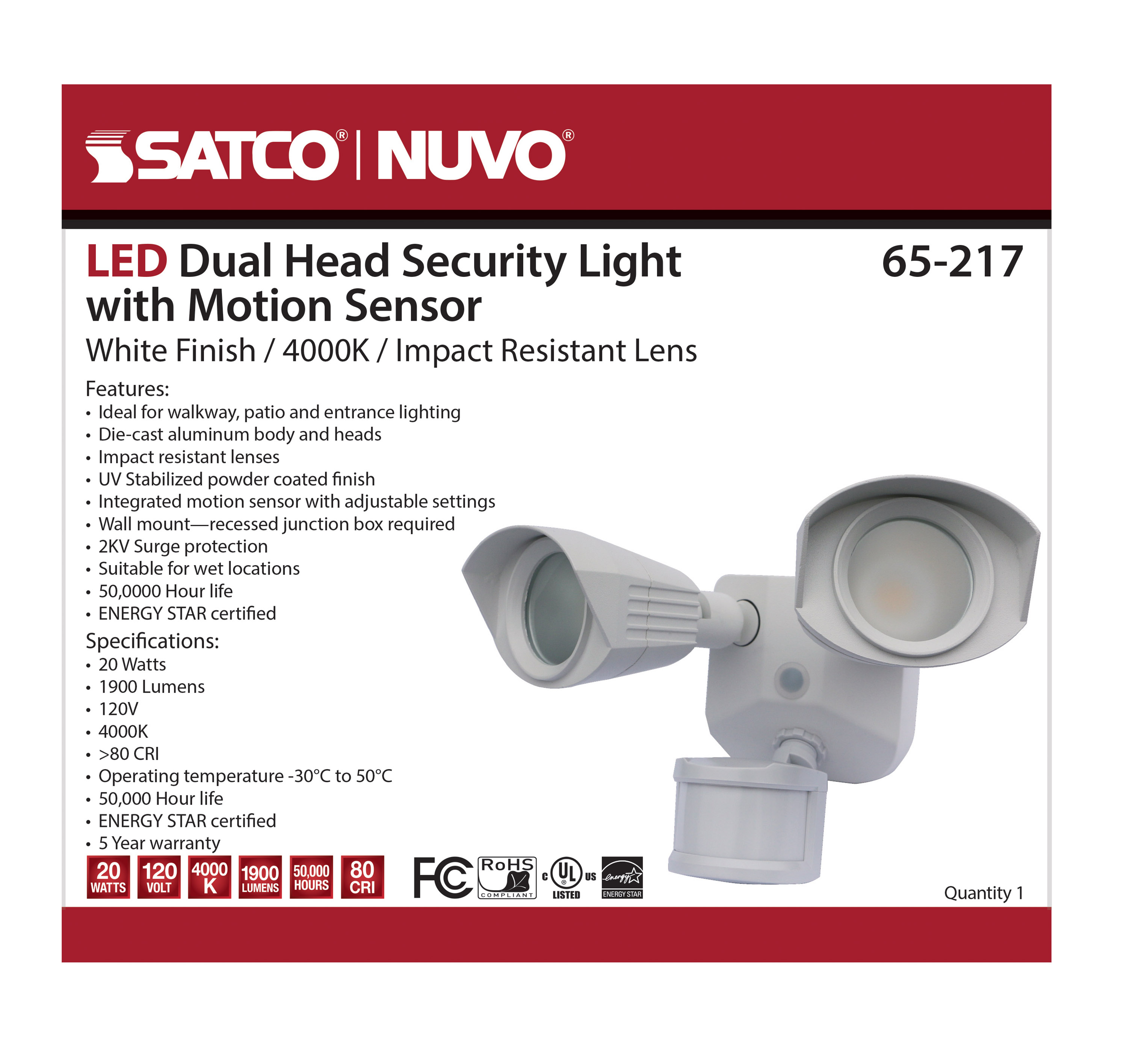 LED DUAL HEAD SECURITY LIGHT - 65-217