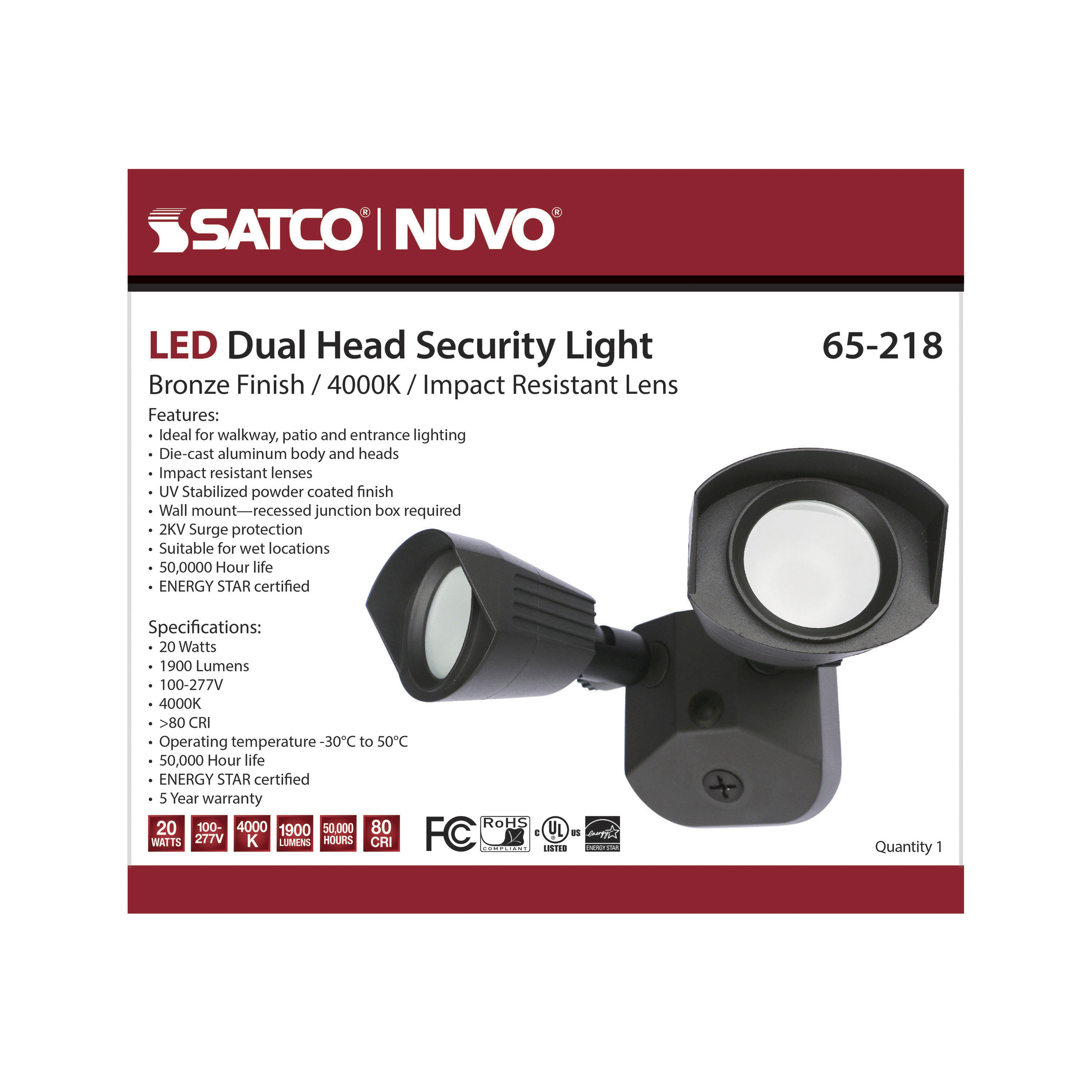 LED DUAL HEAD SECURITY LIGHT - 65-218