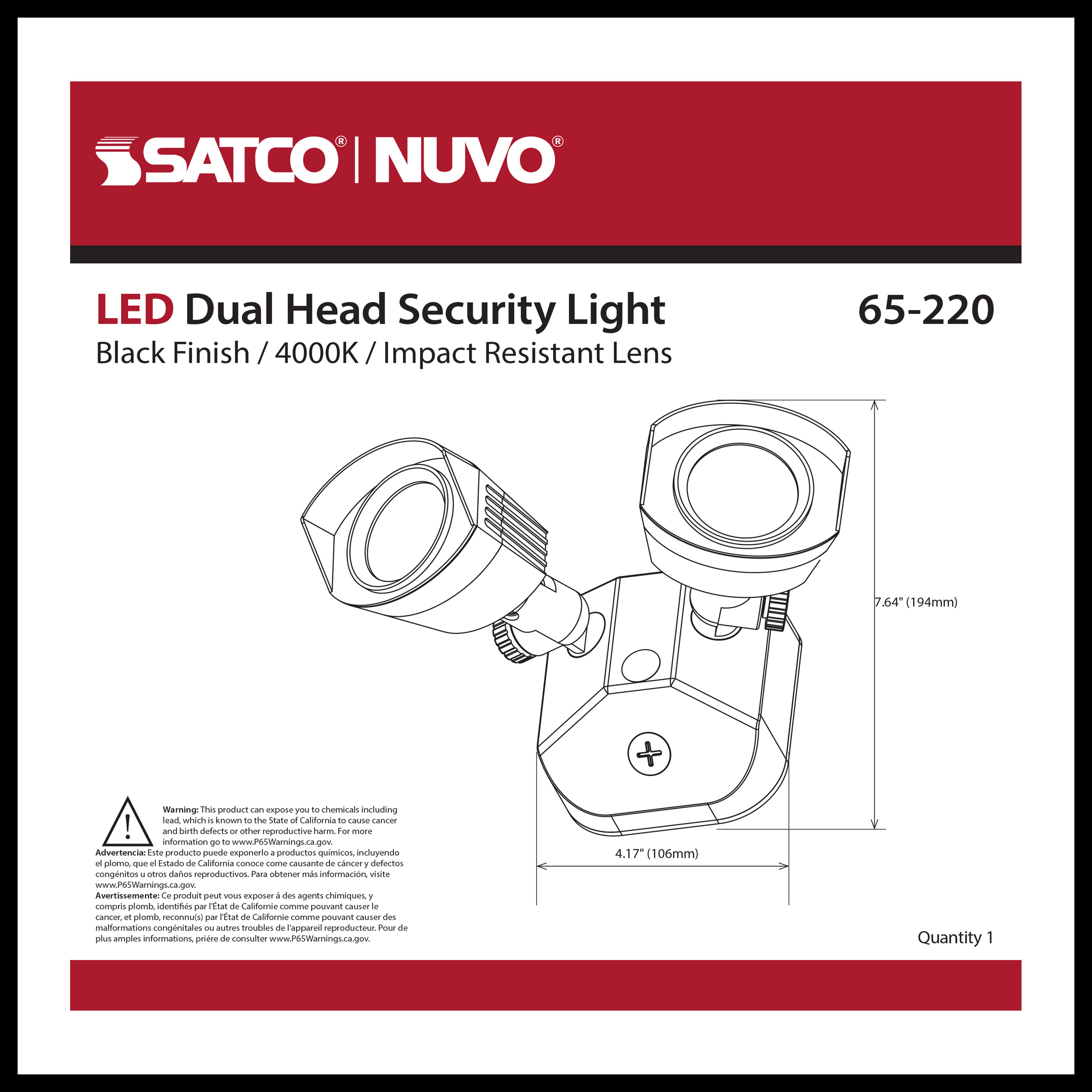LED DUAL HEAD SECURITY LIGHT - 65-220