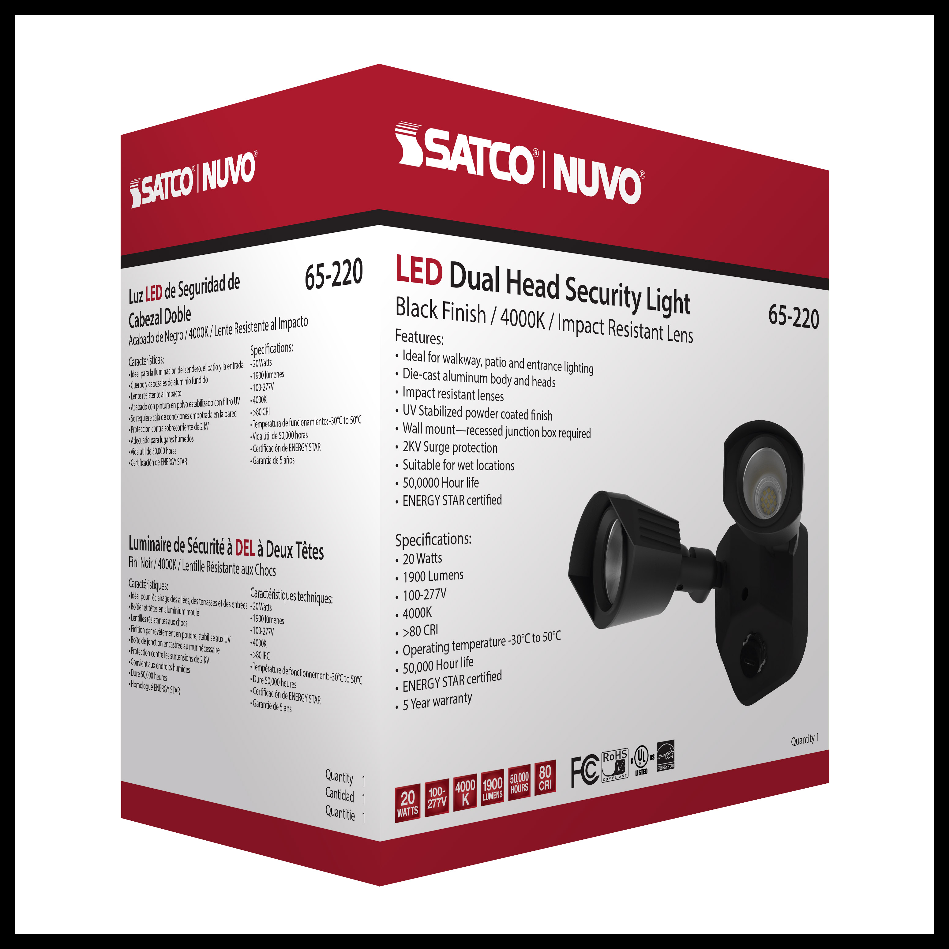 LED DUAL HEAD SECURITY LIGHT - 65-220