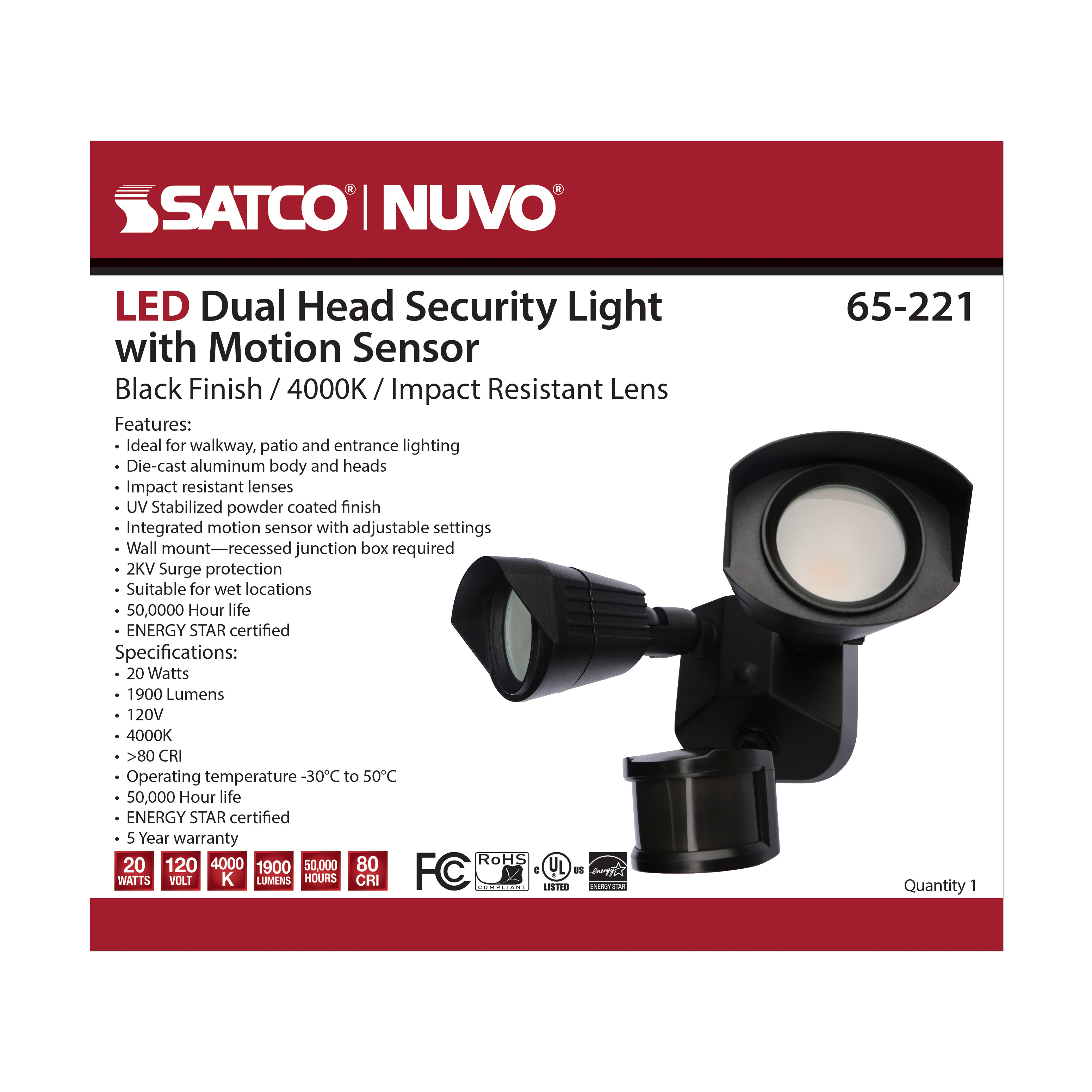 2ED DUAL HEAD SECURITY LIGHT - 65-221