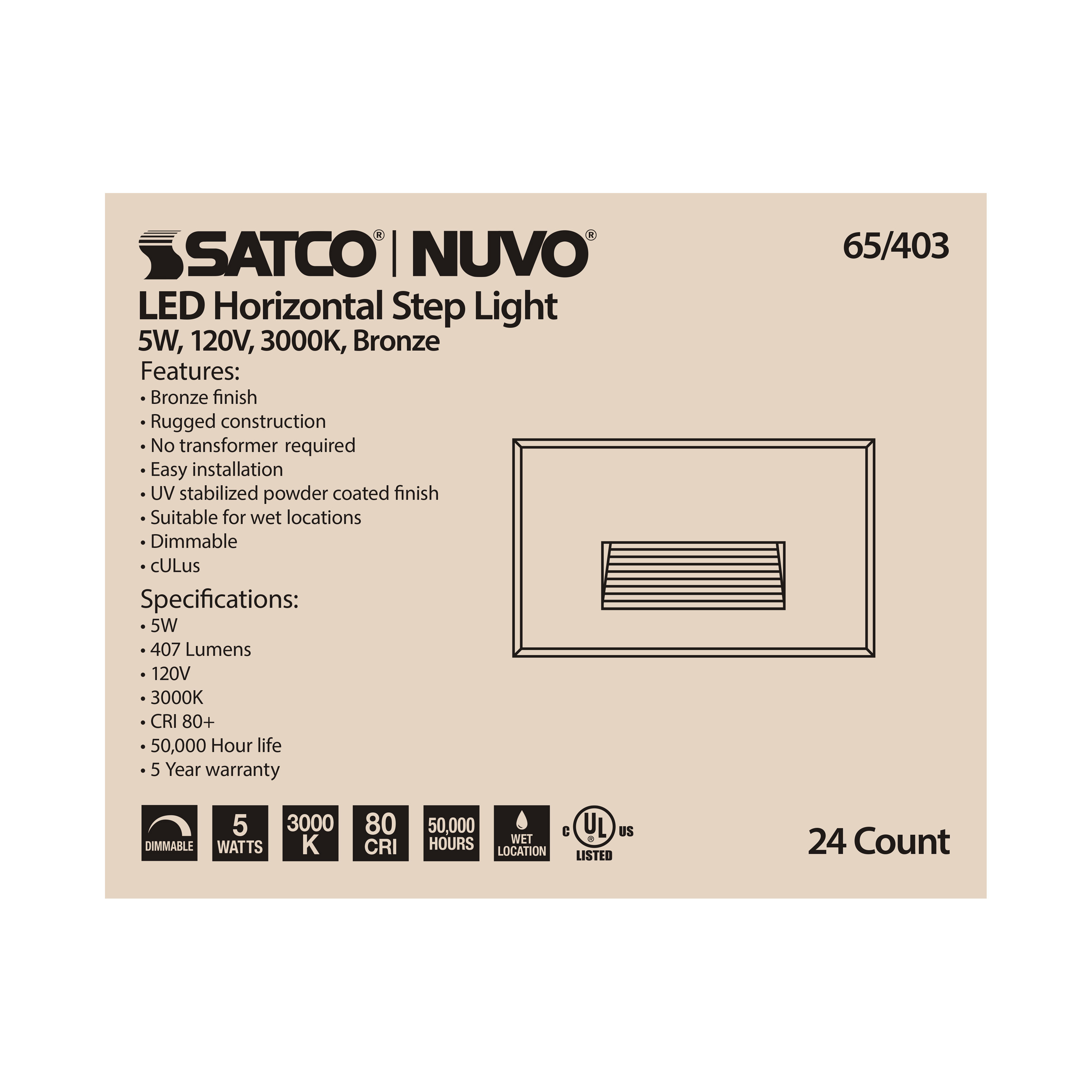 LED 5W HORIZONTAL STEP LIGHT - 65-403