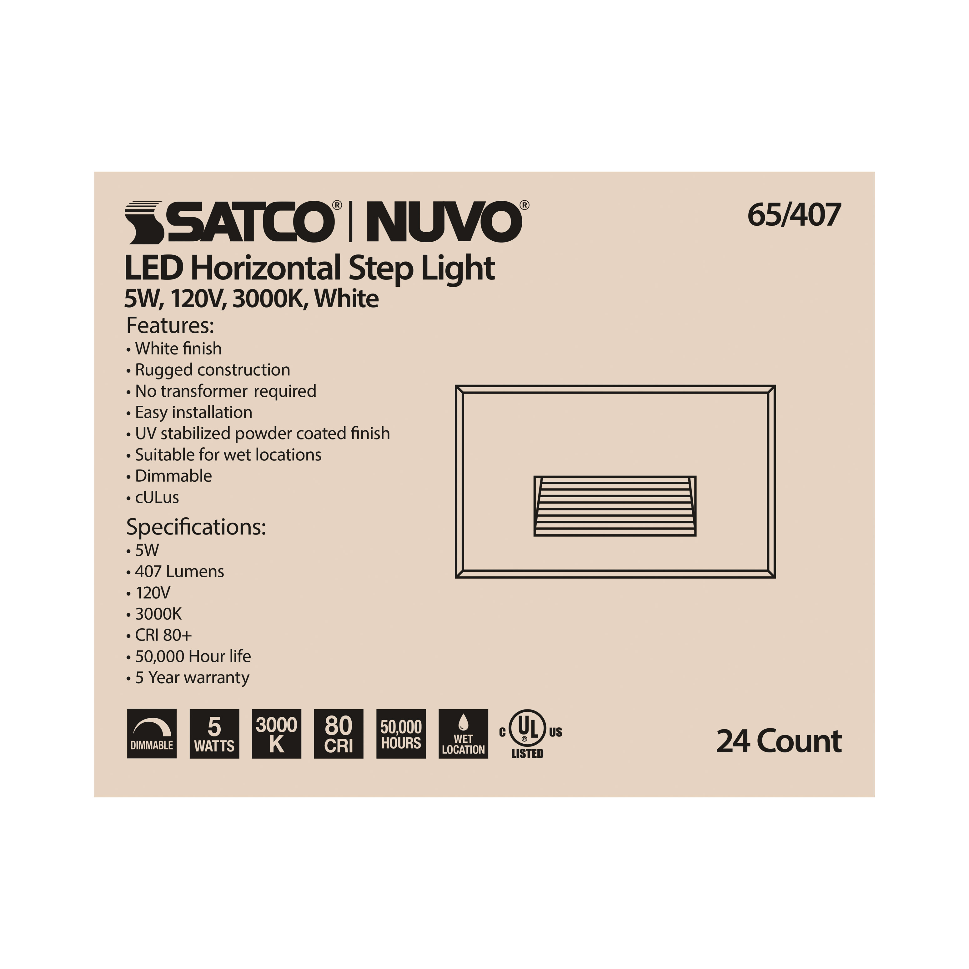 LED 5W HORIZONTAL STEP LIGHT - 65-407