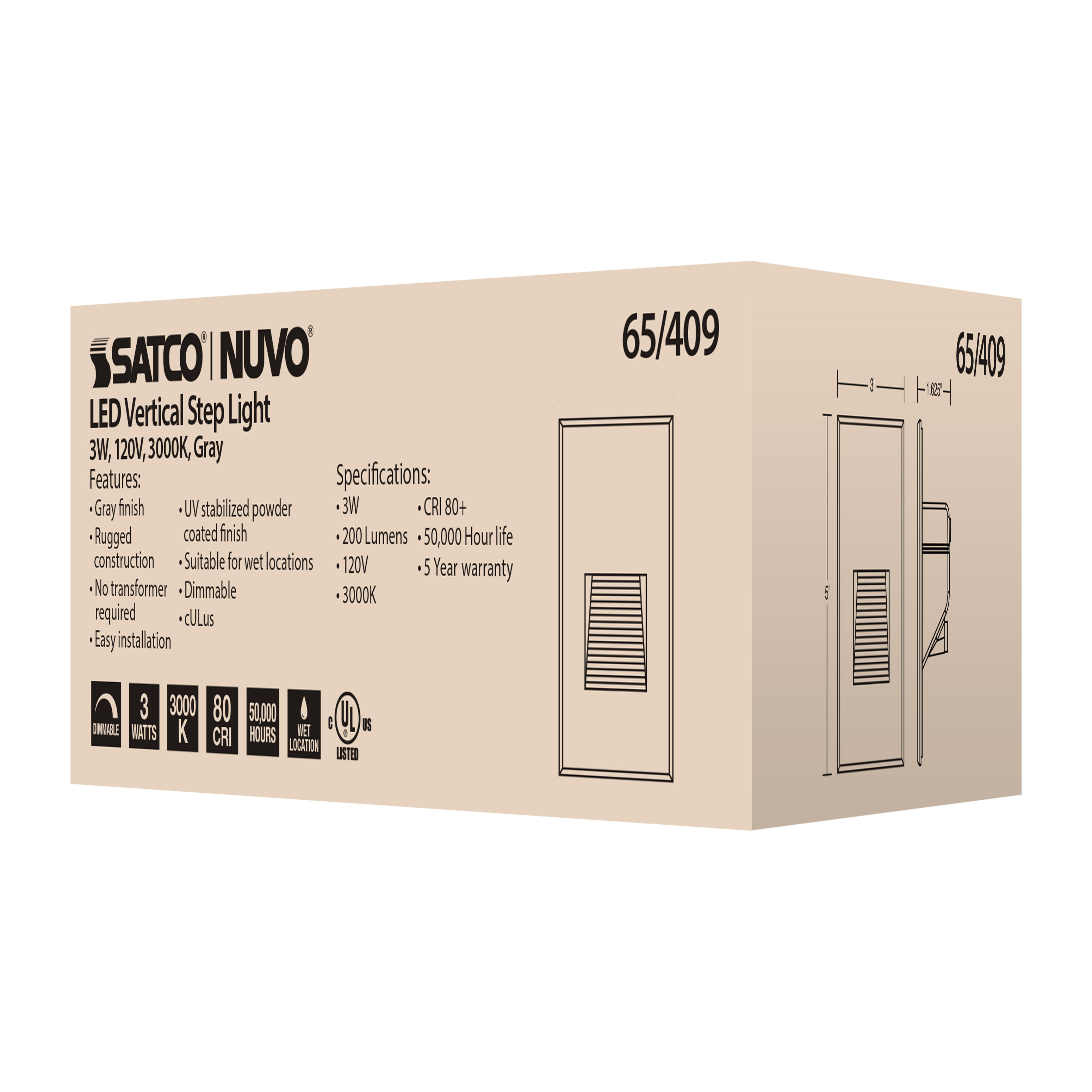 LED 3W VERTICAL STEP LIGHT - 65-409