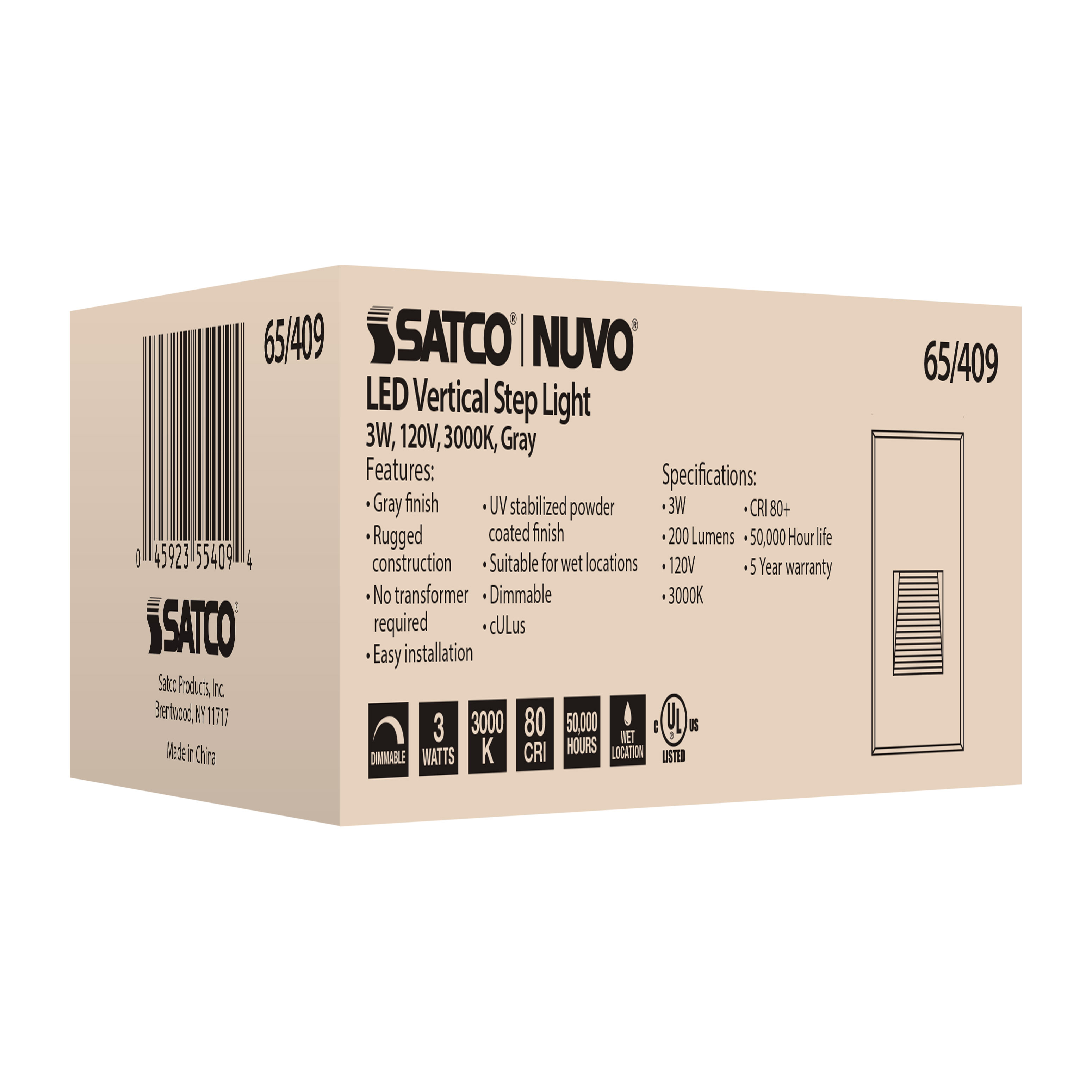 LED 3W VERTICAL STEP LIGHT - 65-409