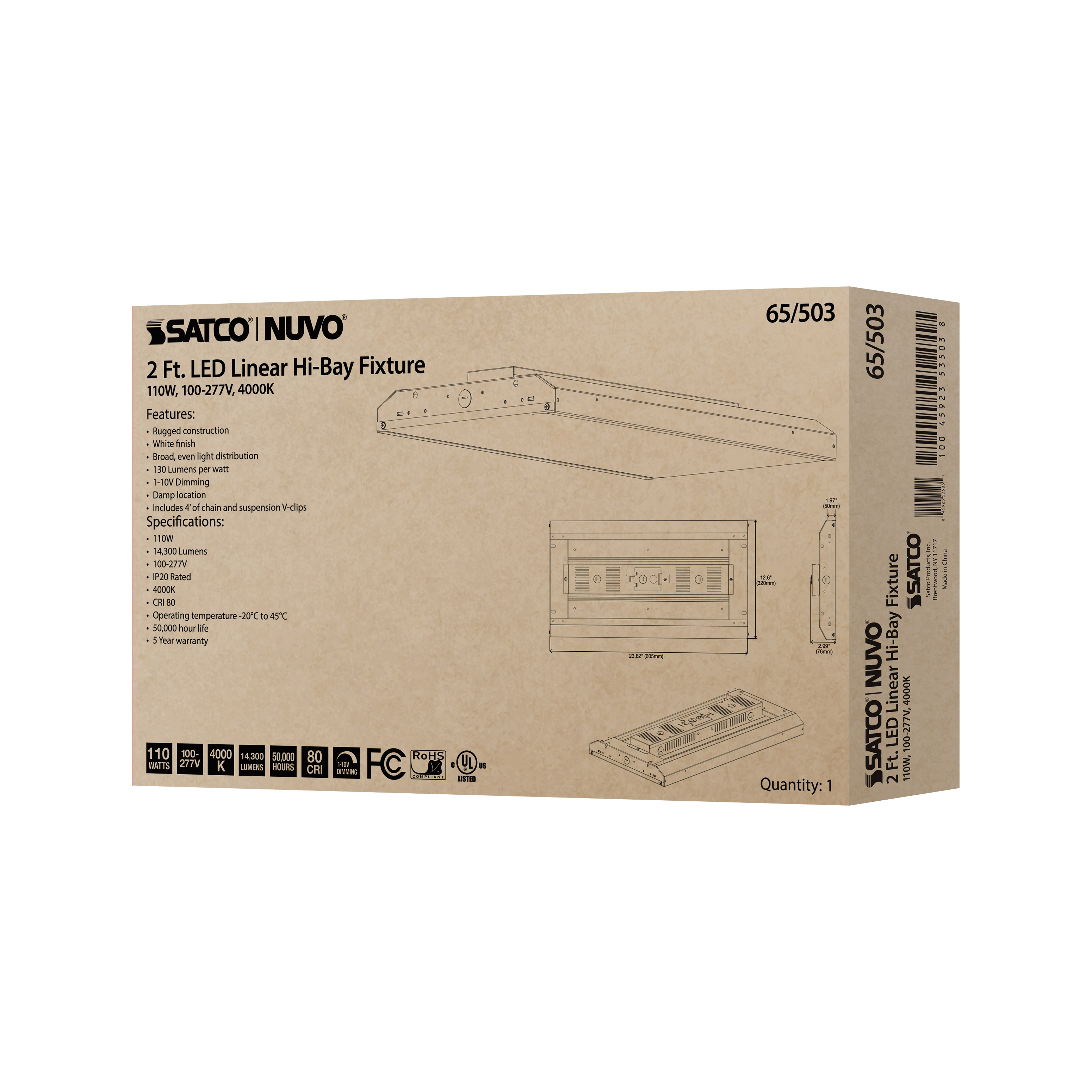 110W LED 2FT LINEAR HI-BAY - 65-503