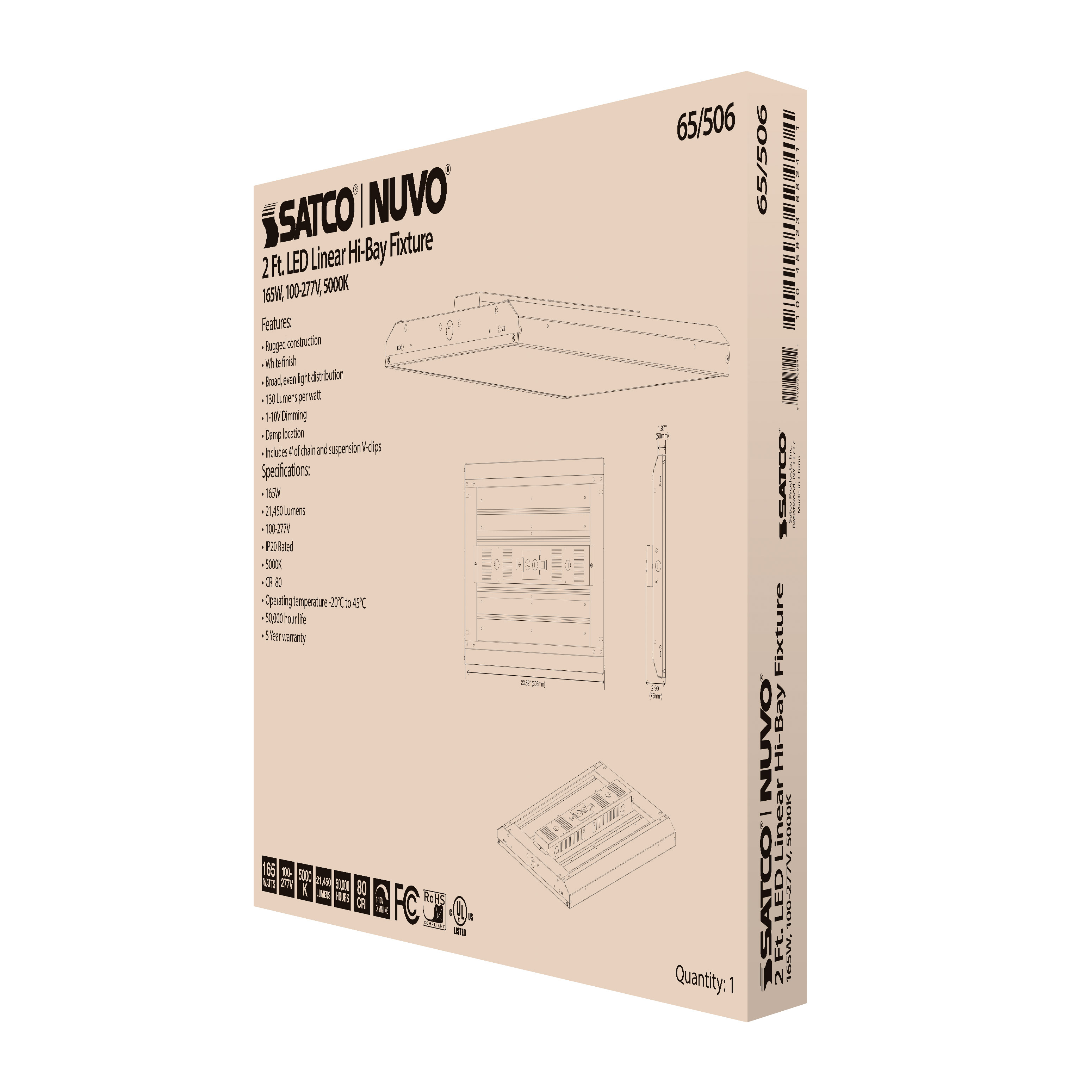 165W LED 2FT LINEAR HI-BAY - 65-506