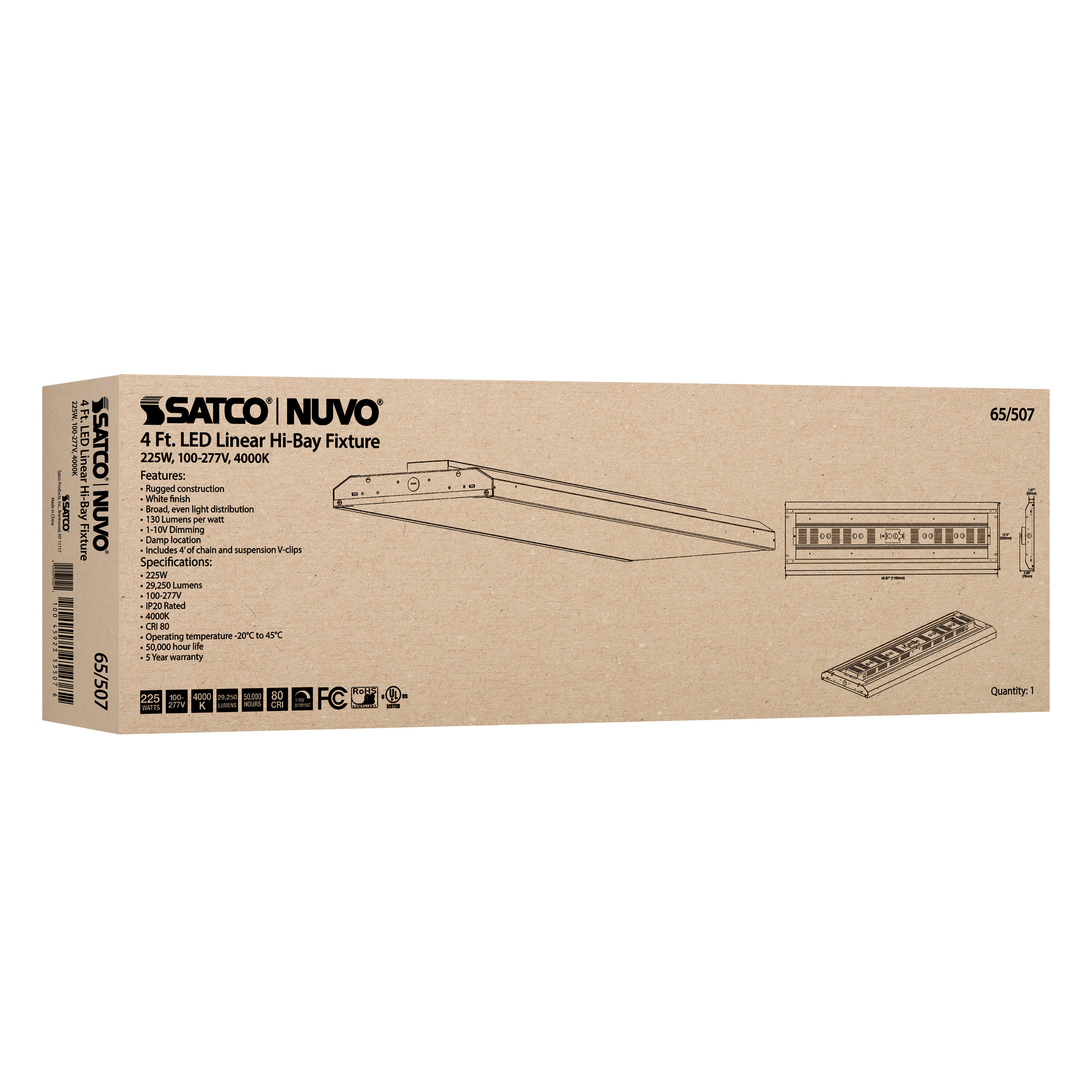 225W LED 4FT LINEAR HI-BAY - 65-507