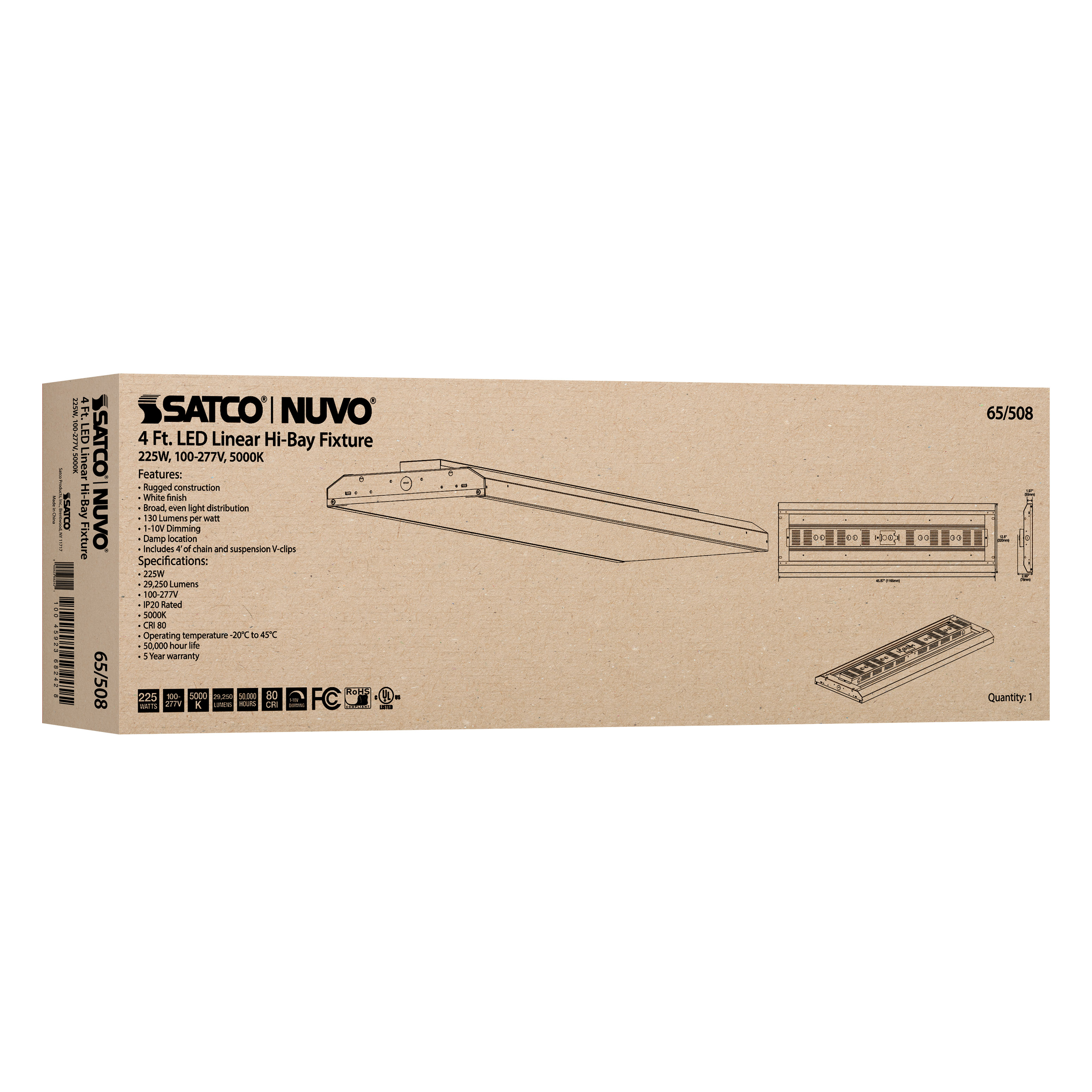 225W LED 4FT LINEAR HI-BAY - 65-508