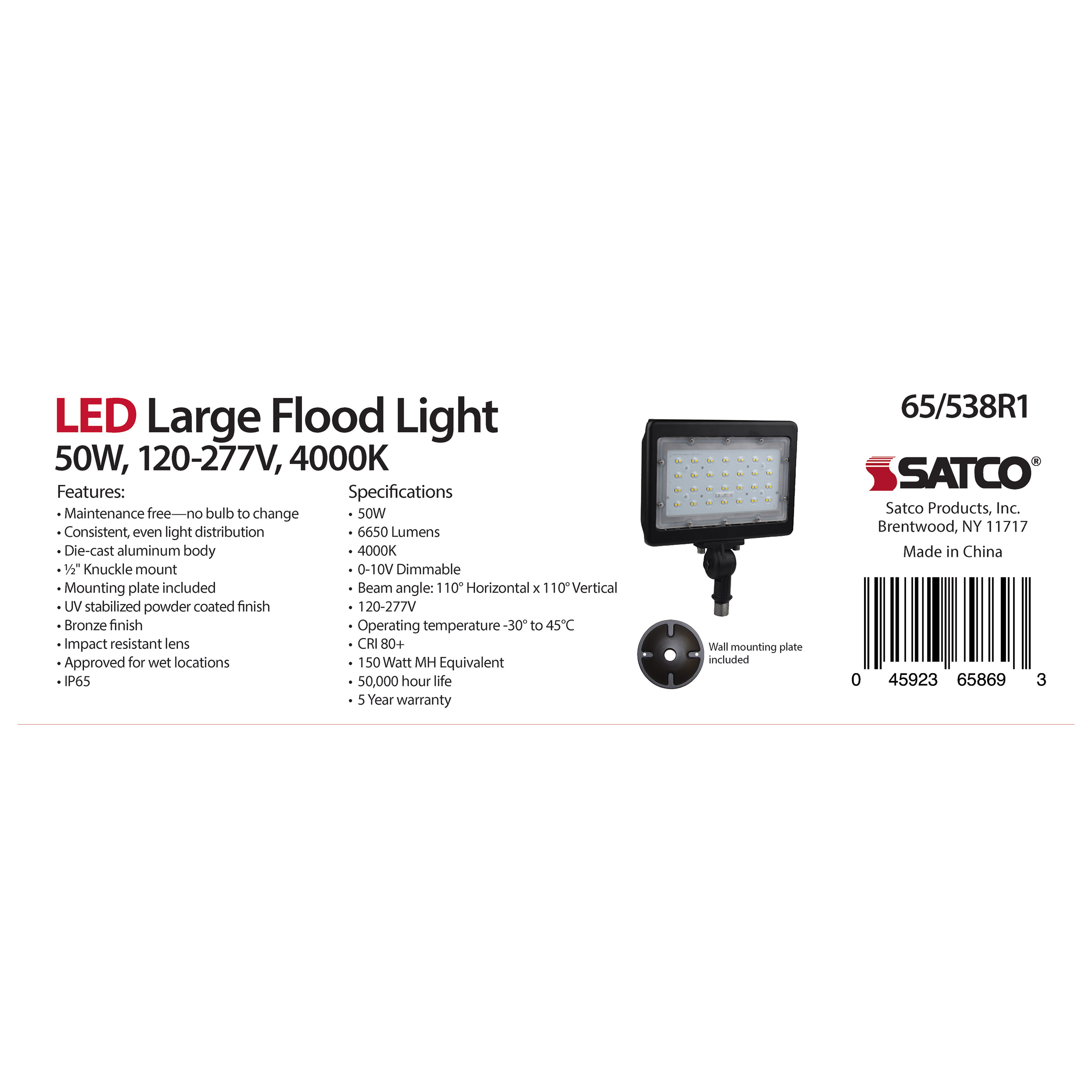 LED 50W MEDIUM FLOOD LIGHT - 65-538R1