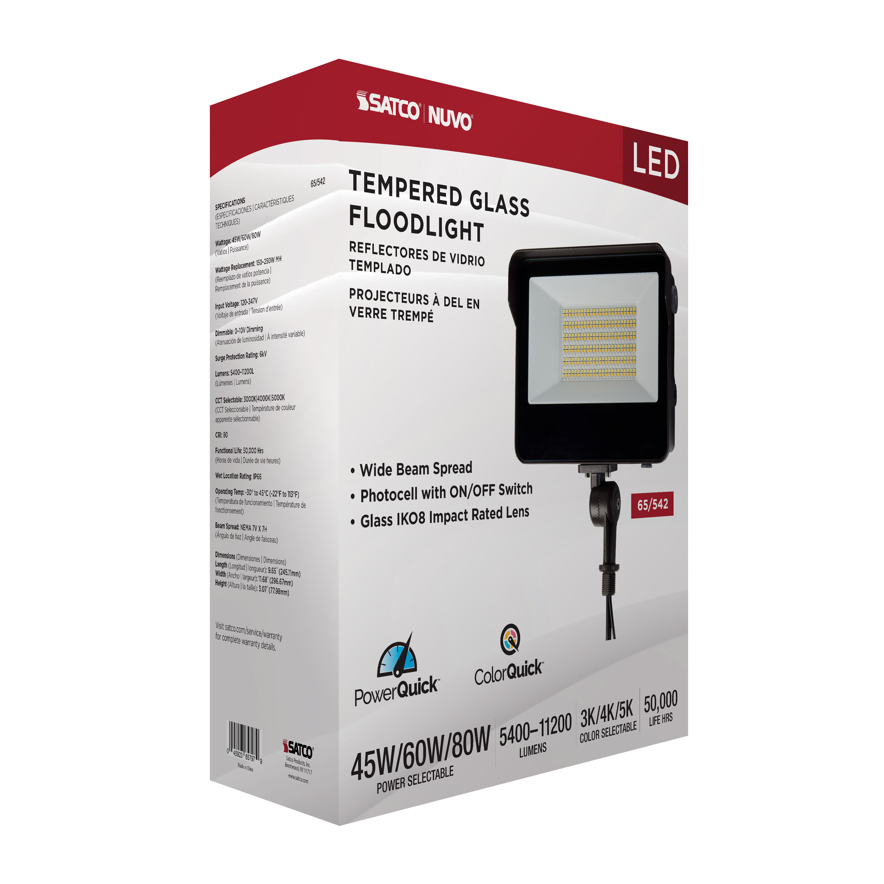 LED WATT/CCT SELECTABLE FLOOD - 65-542