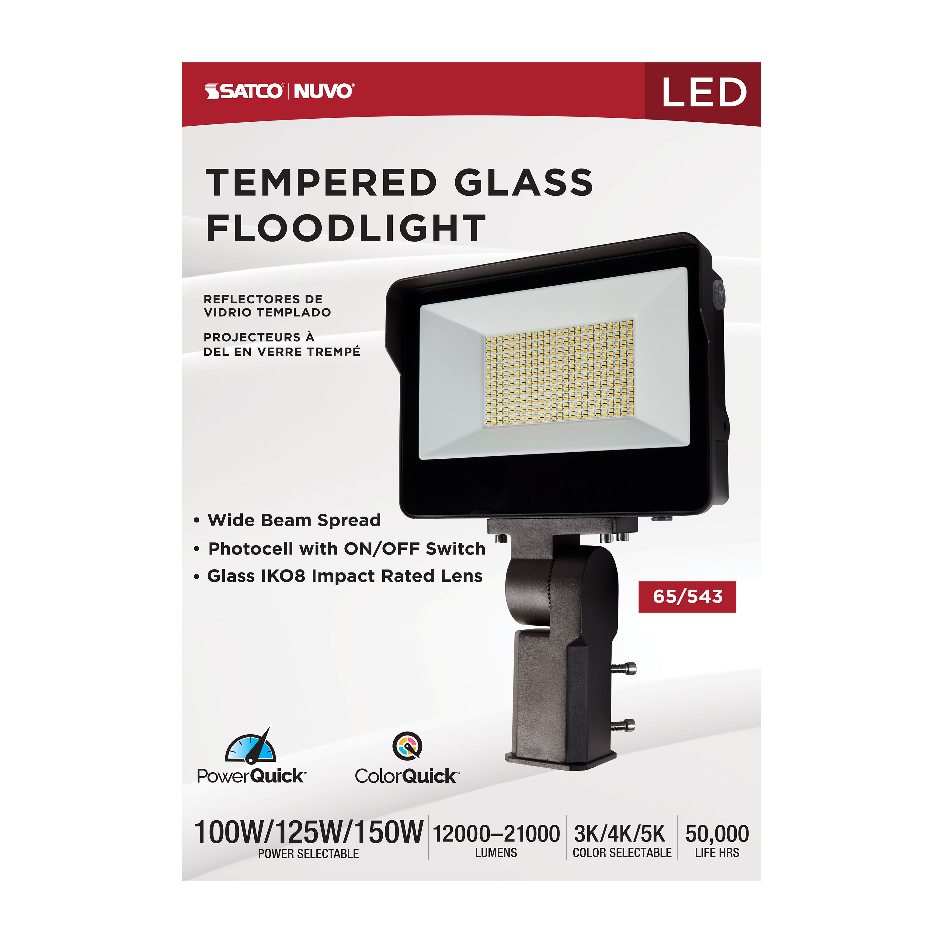 LED WATT/CCT SELECTABLE FLOOD - 65-543