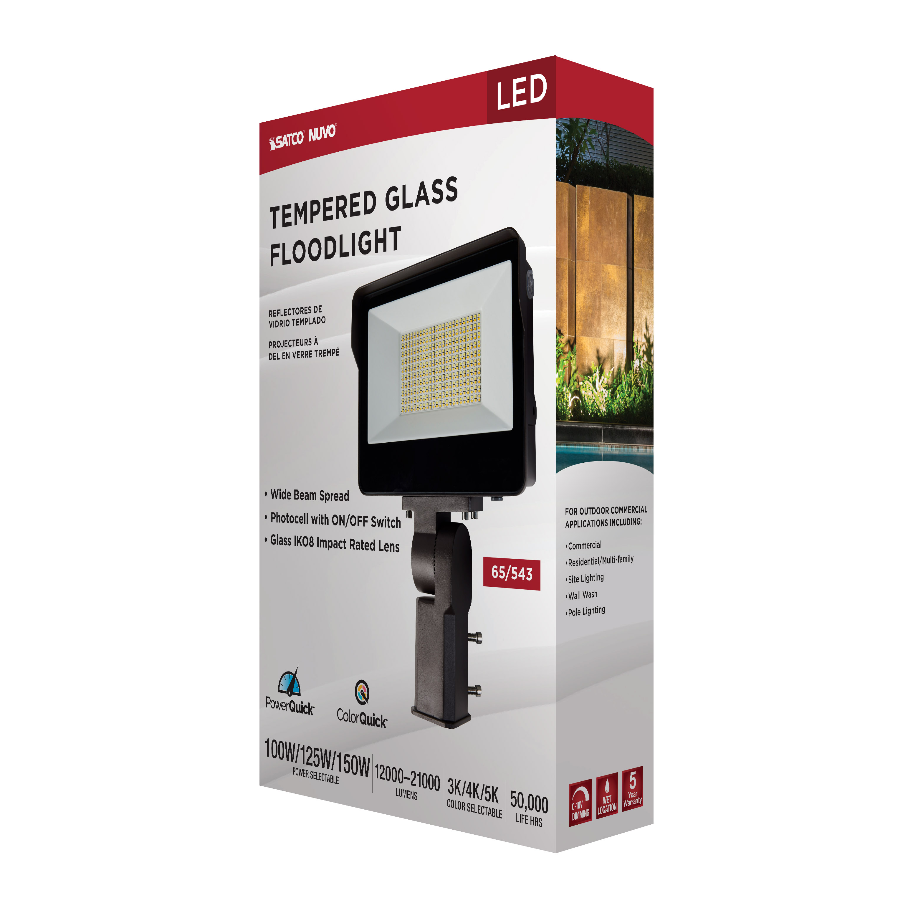 LED WATT/CCT SELECTABLE FLOOD - 65-543