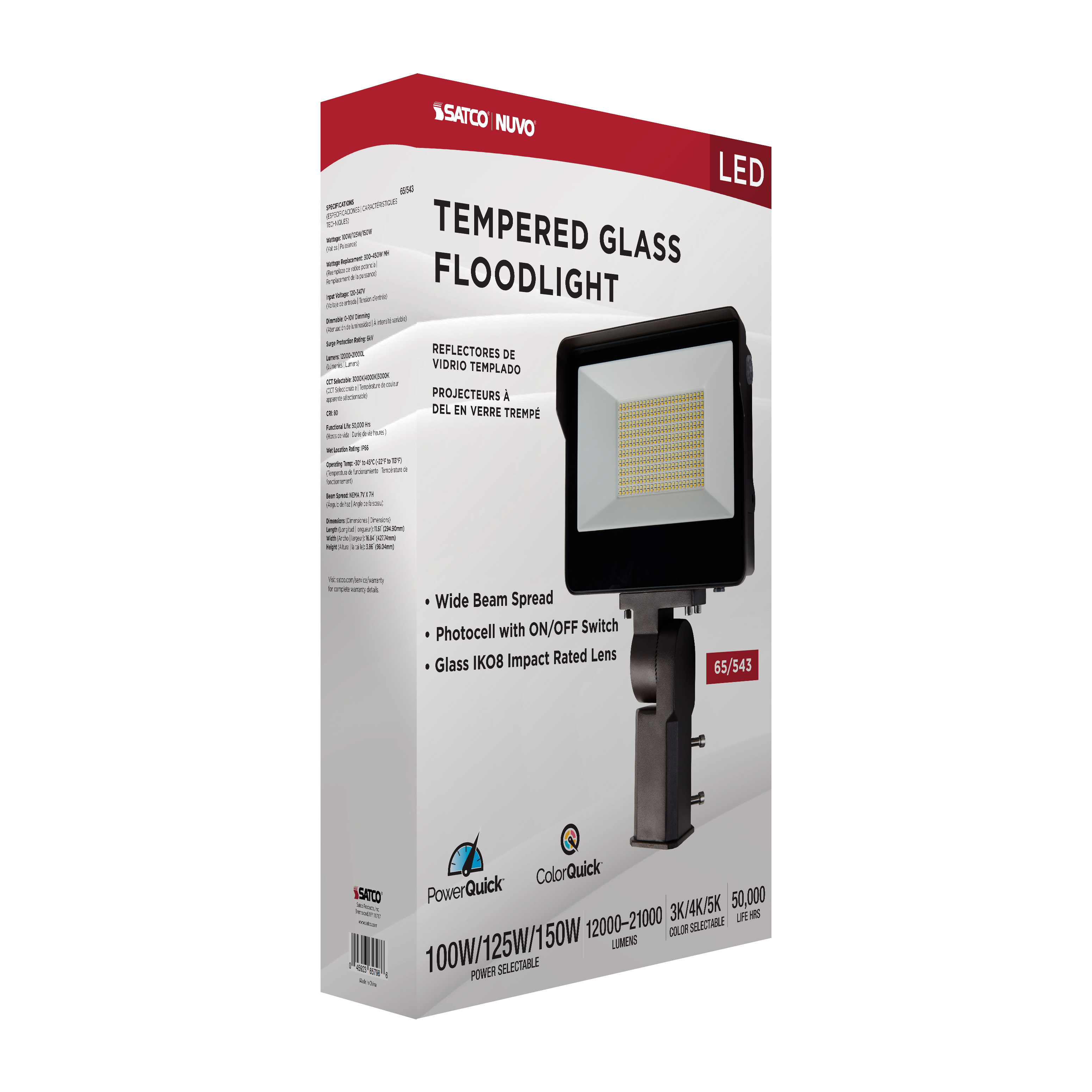 LED WATT/CCT SELECTABLE FLOOD - 65-543