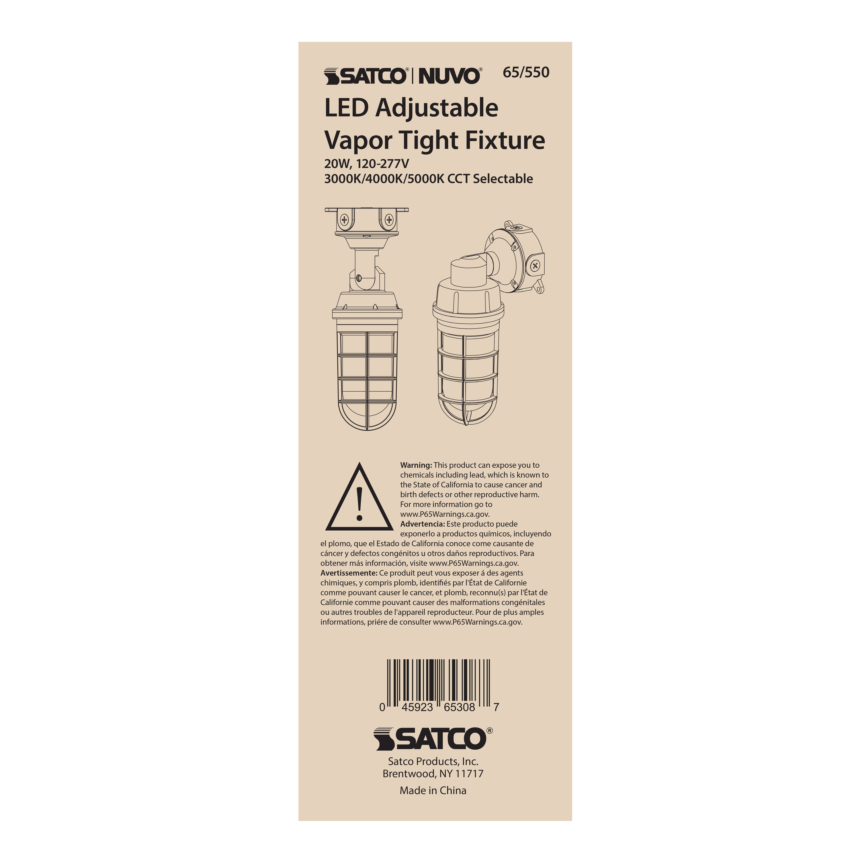 LED ADJUSTABLE VAPOR TIGHT - 65-550