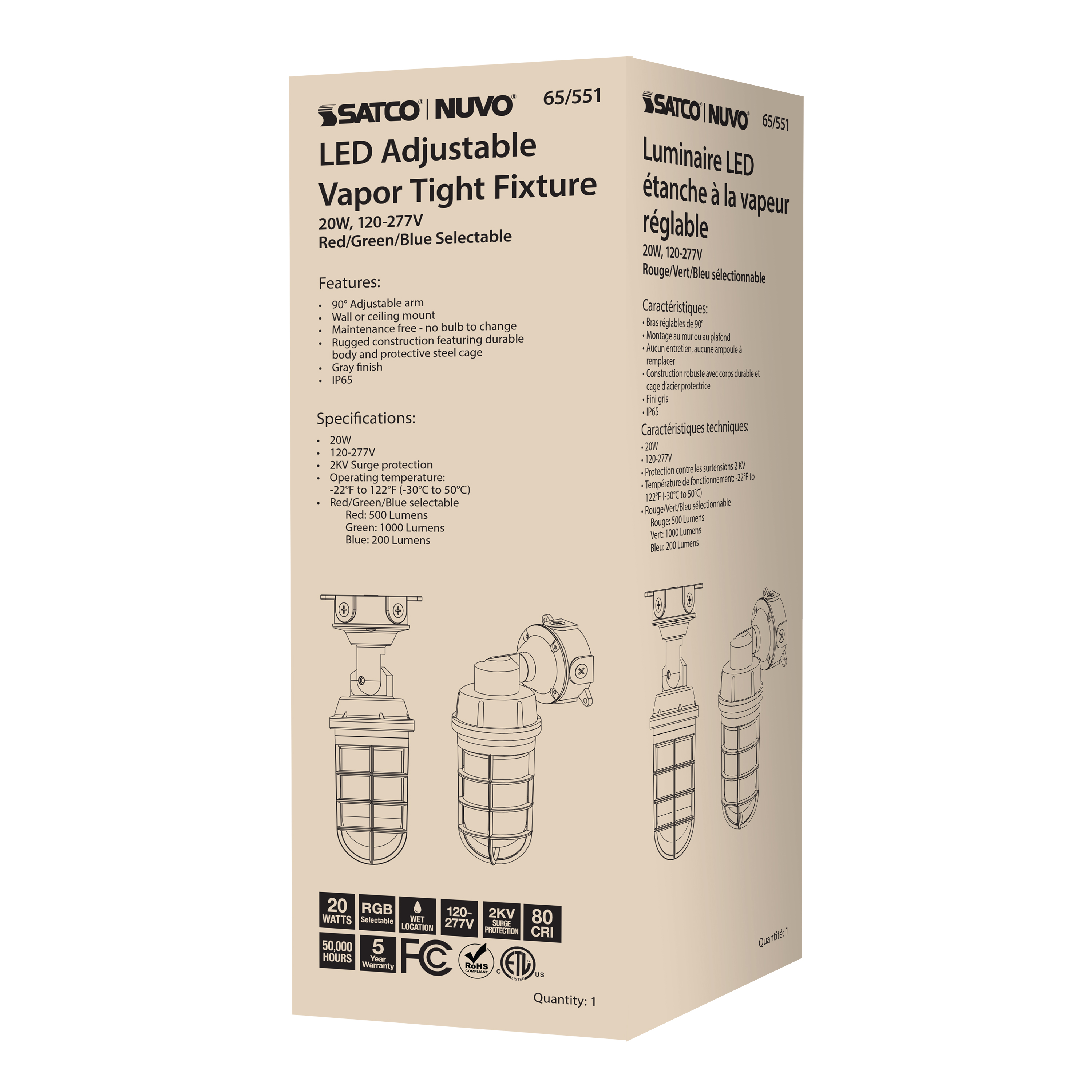 LED ADJUSTABLE VAPOR TIGHT - 65-551