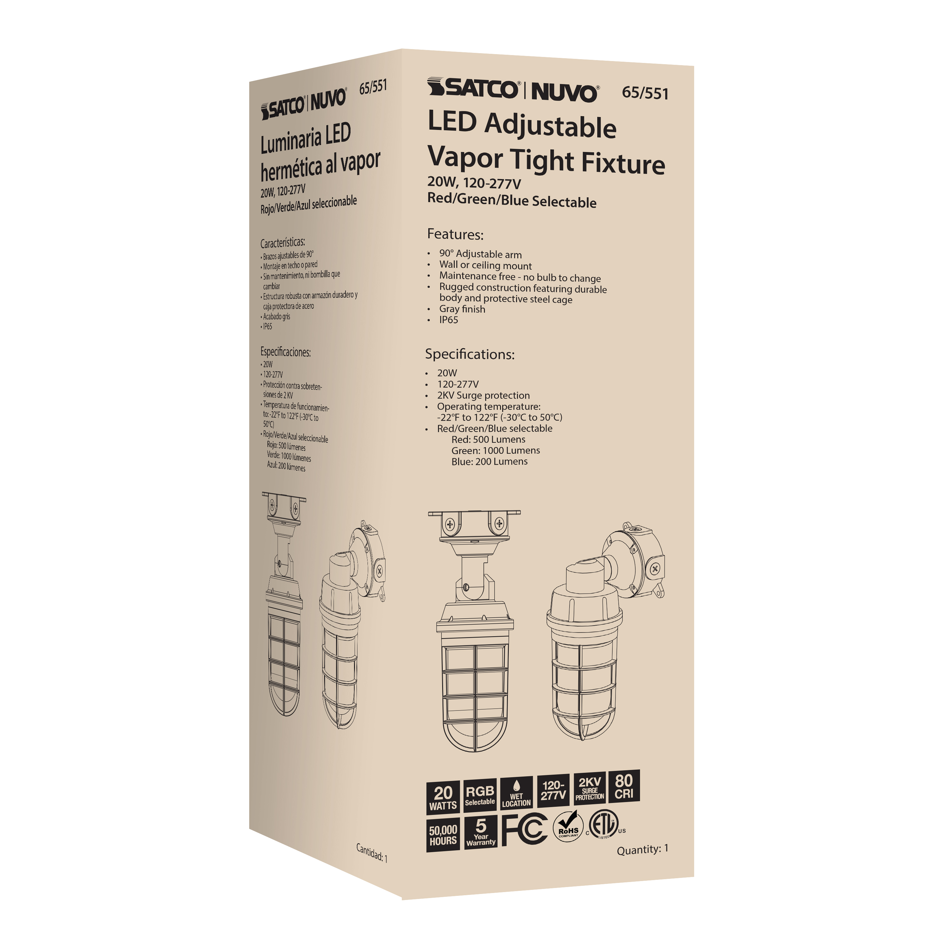 LED ADJUSTABLE VAPOR TIGHT - 65-551