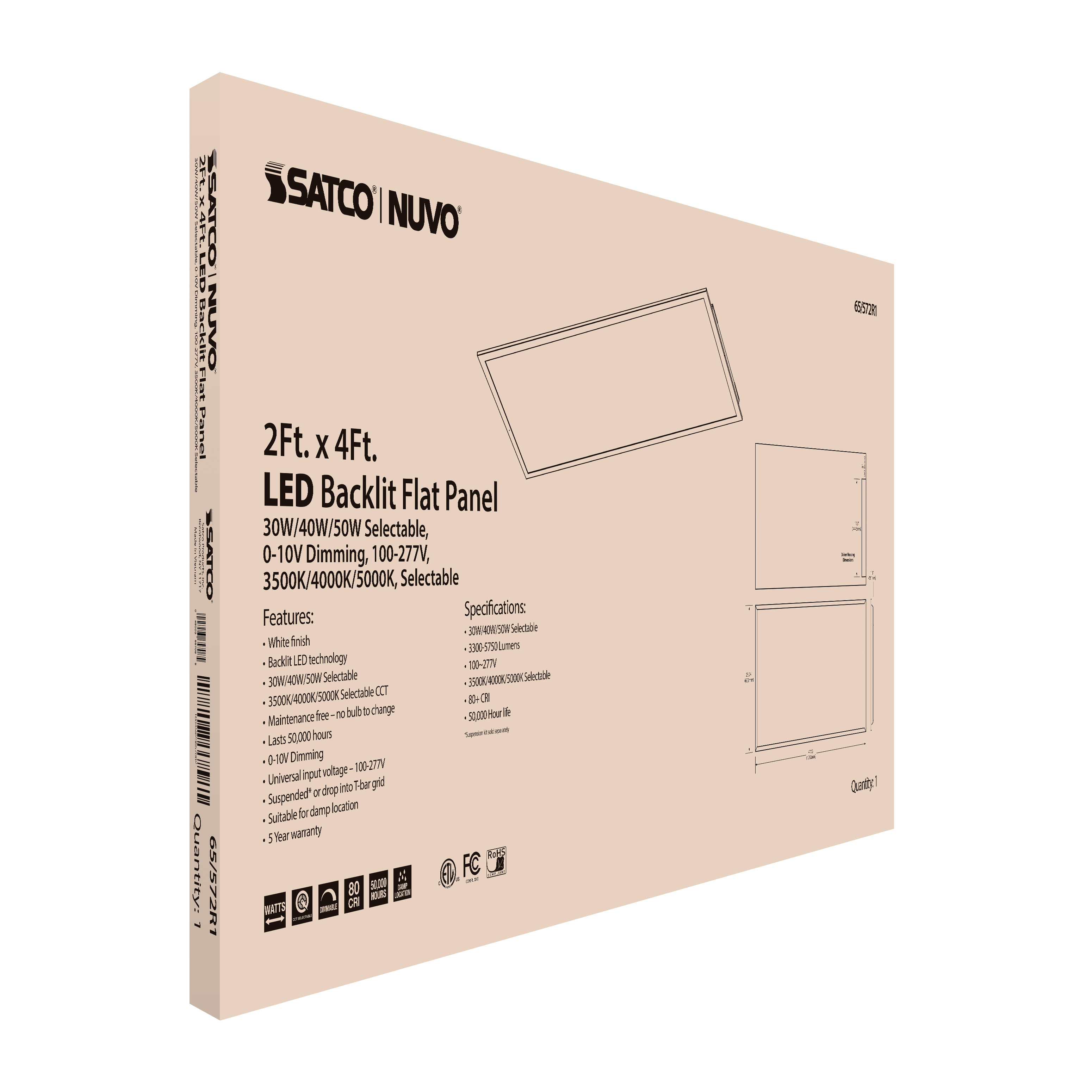 2X4 LED BACKLIT FLAT PANEL - 65-572R1