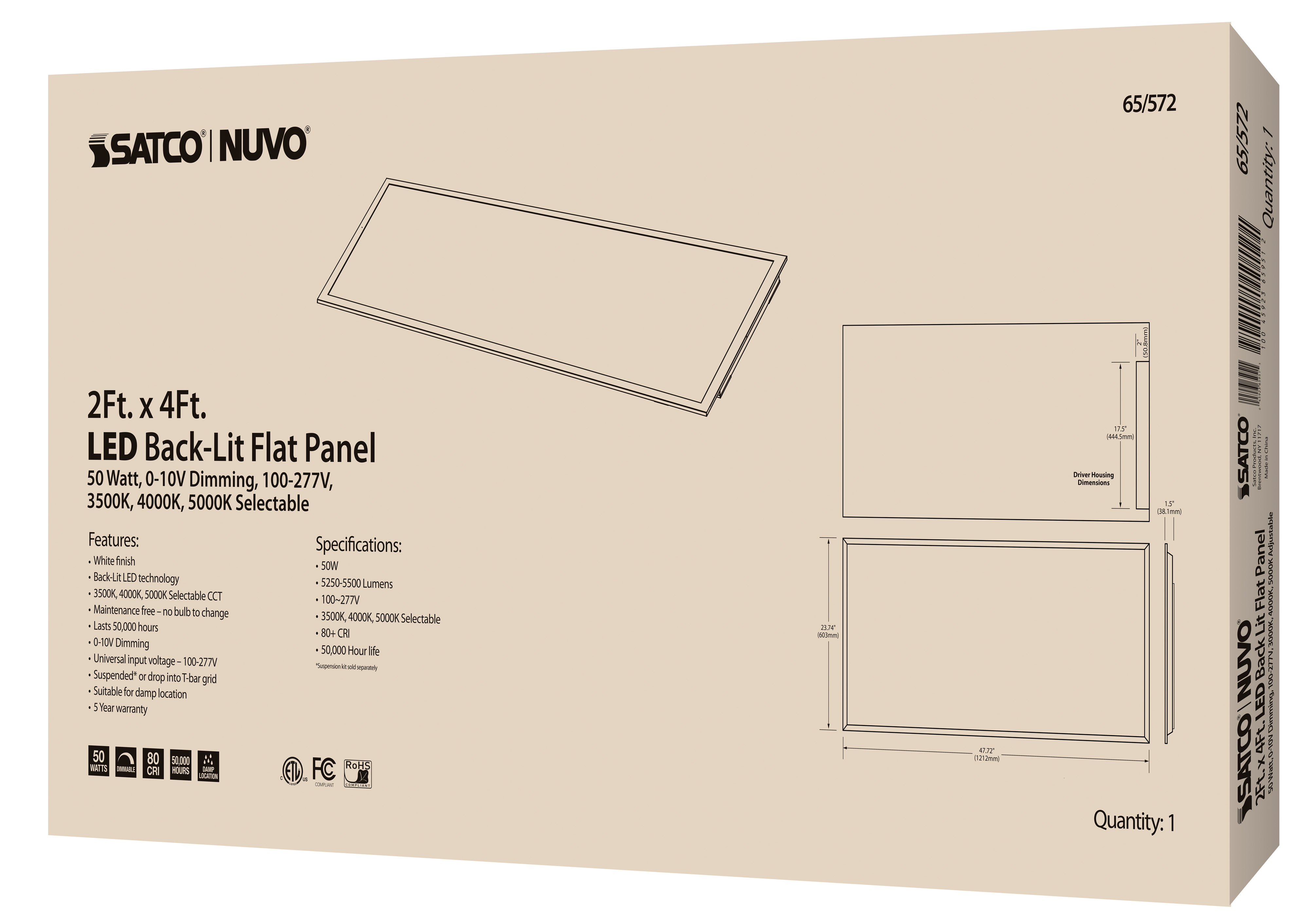 2X4 LED BACKLIT FLAT PANEL - 65-572