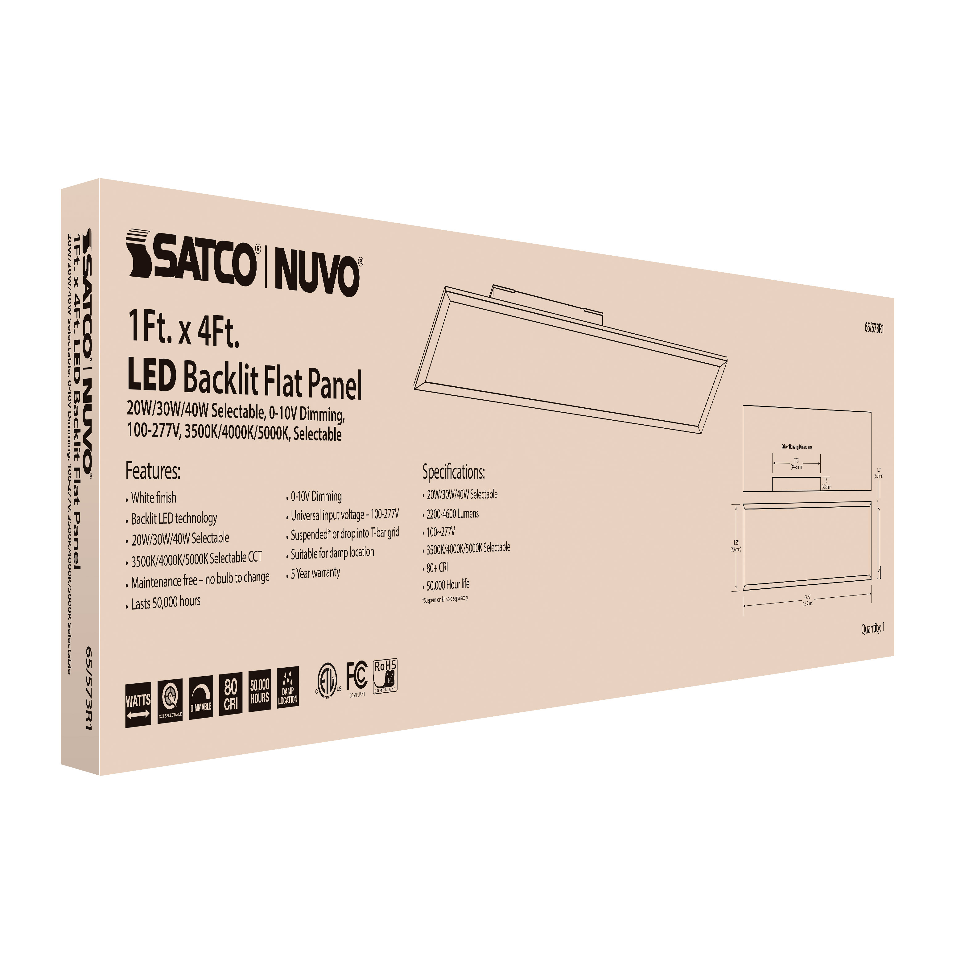 1X4 LED BACKLIT FLAT PANEL - 65-573R1