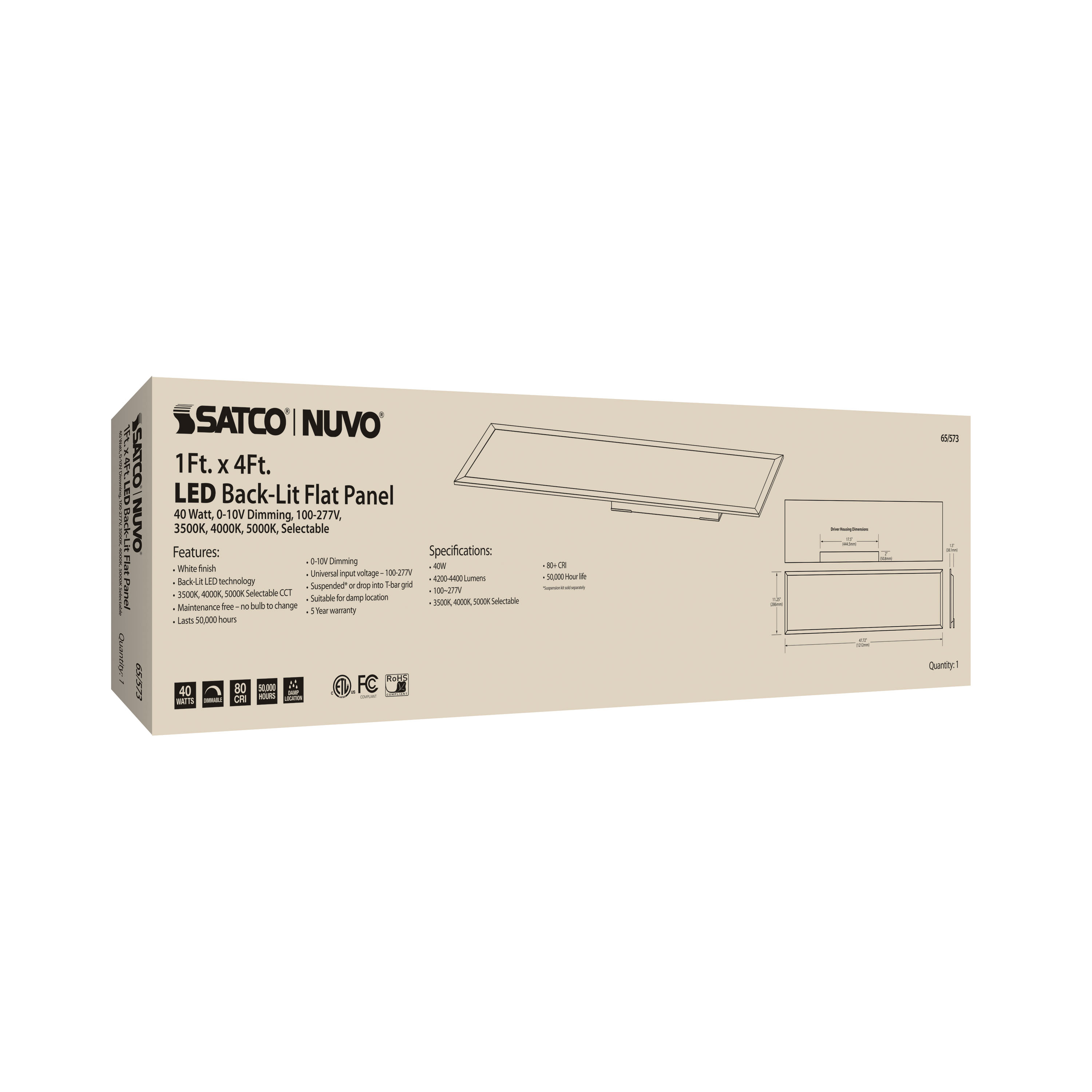 1X4 LED BACKLIT FLAT PANEL - 65-573