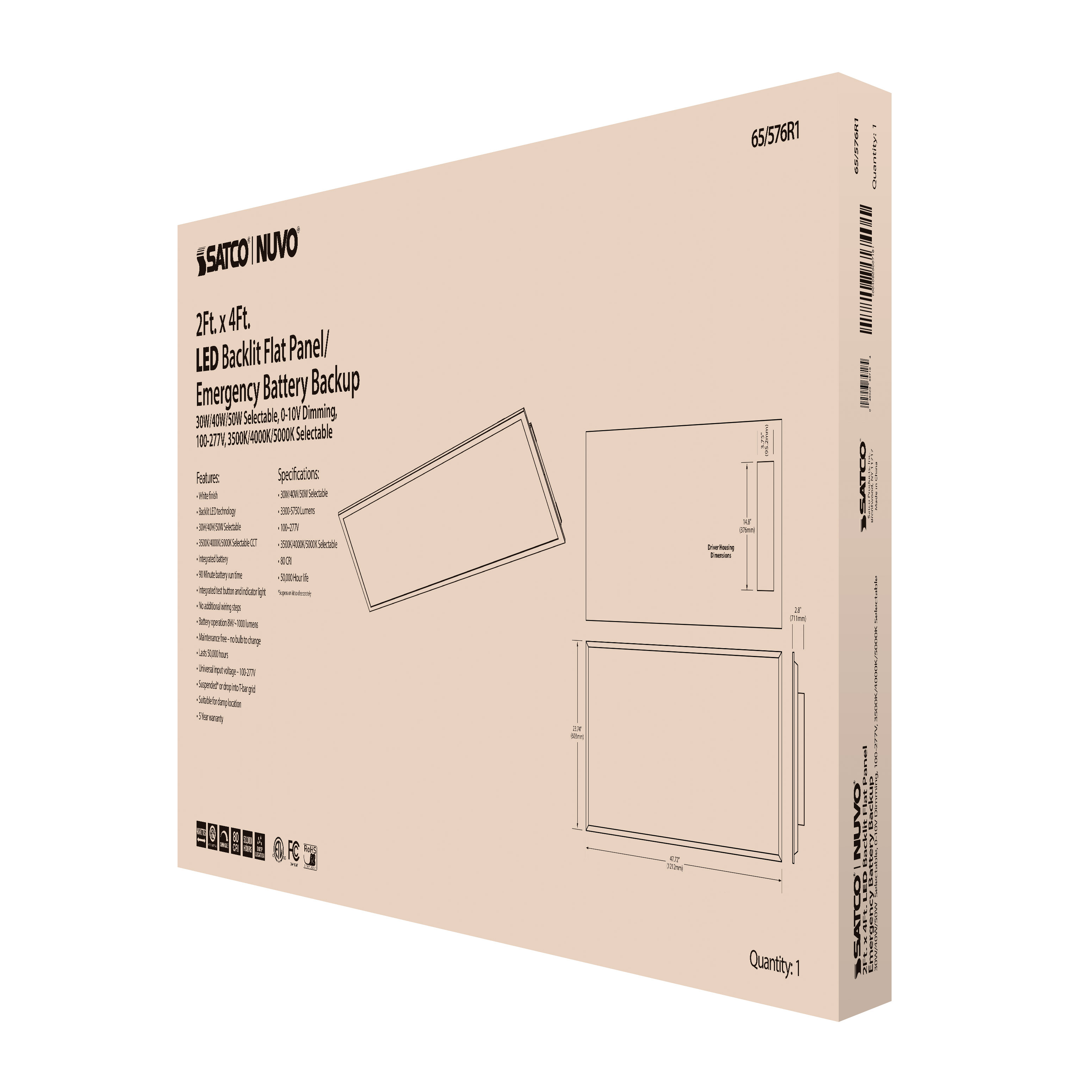 2X4 LED EM BACKLIT FLAT PANEL - 65-576R1